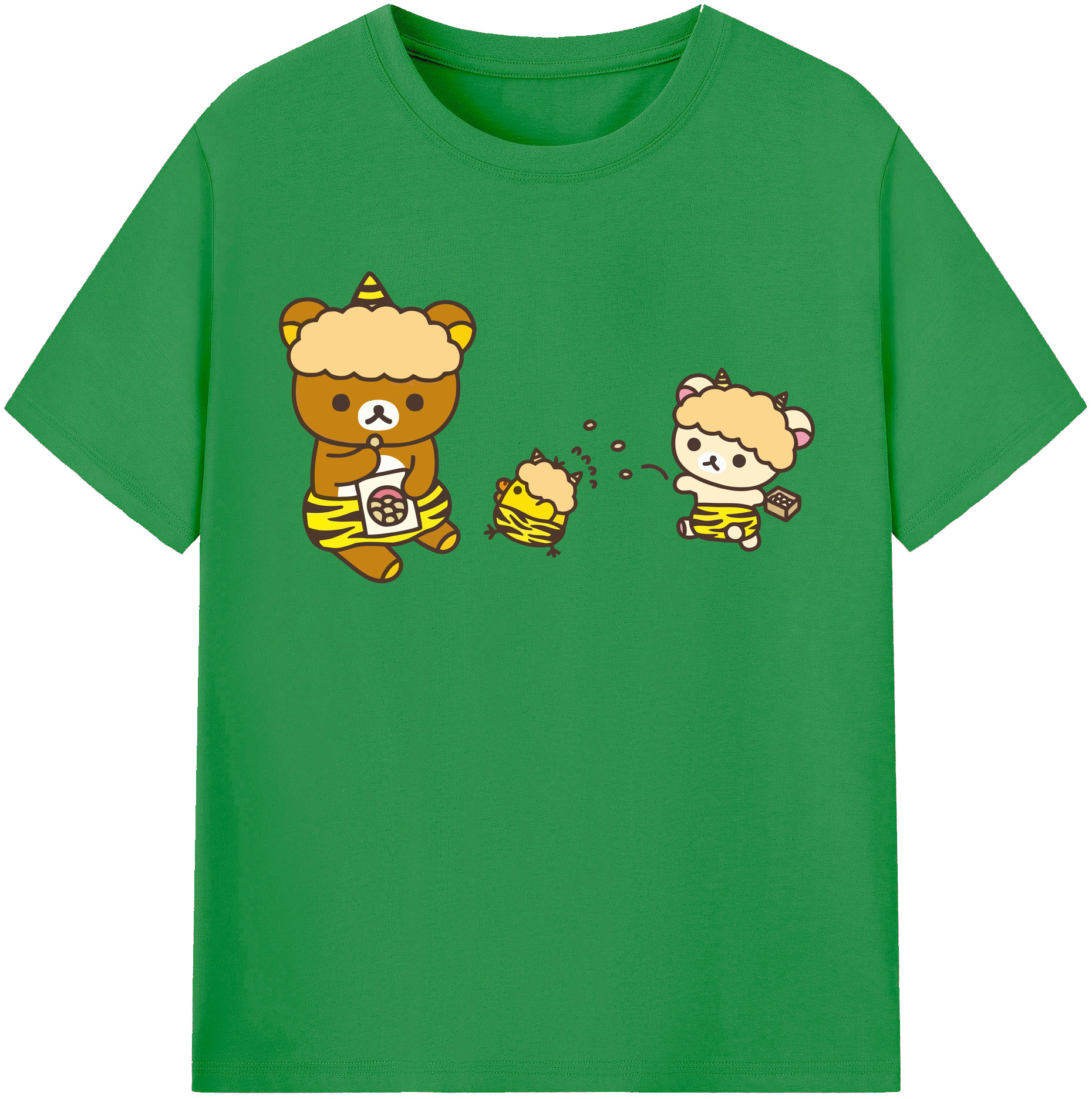 （画像用） リラックマ リラックマ キイロイトリ Rilakkuma Korilakkuma Kiiroitori レディースカジュアルプリントTシャツ（綿100％）