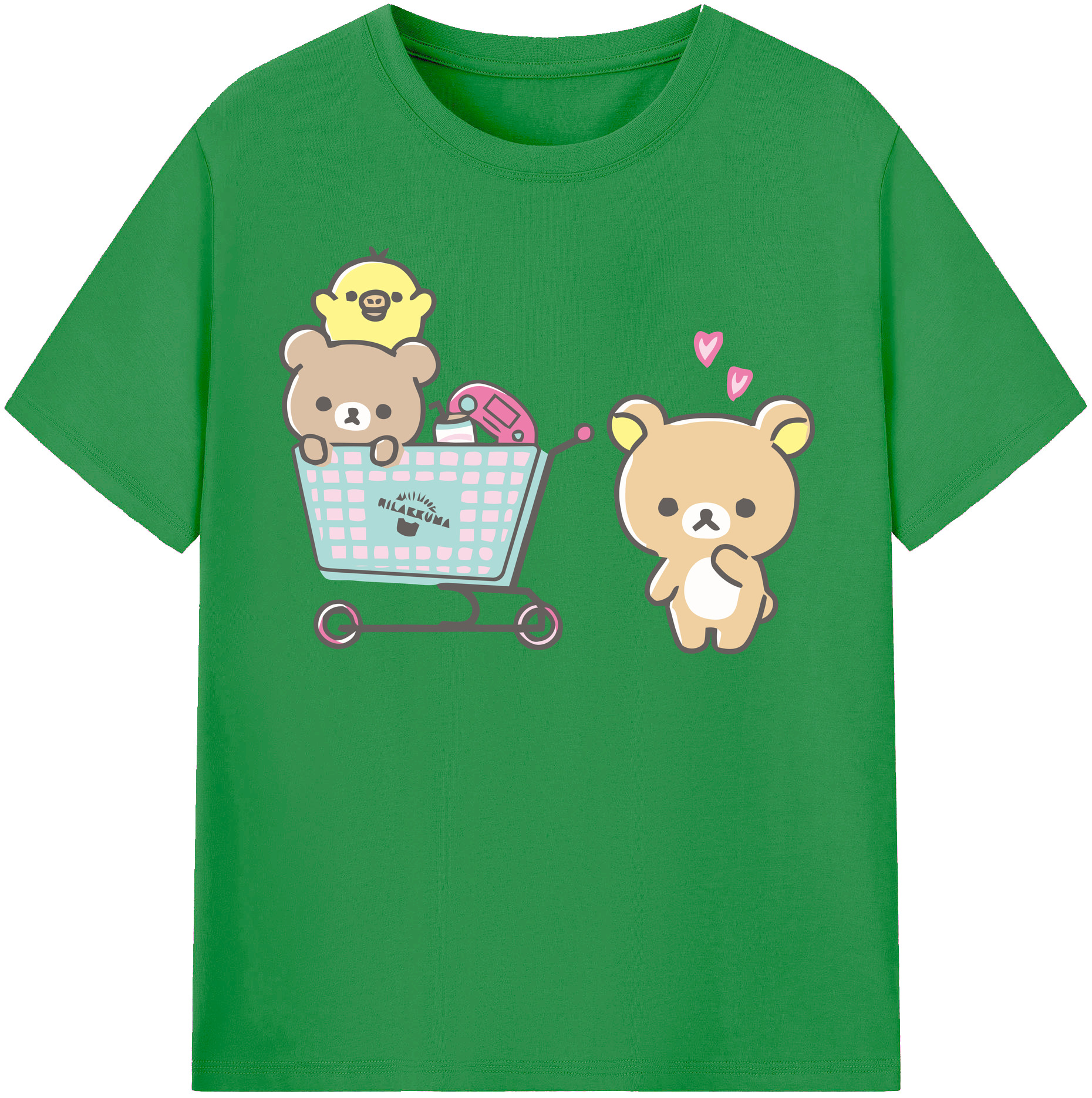 （画像用） リラックマ リラックマ キイロイトリ Rilakkuma Korilakkuma Kiiroitori レディースカジュアルプリントTシャツ（綿100％）