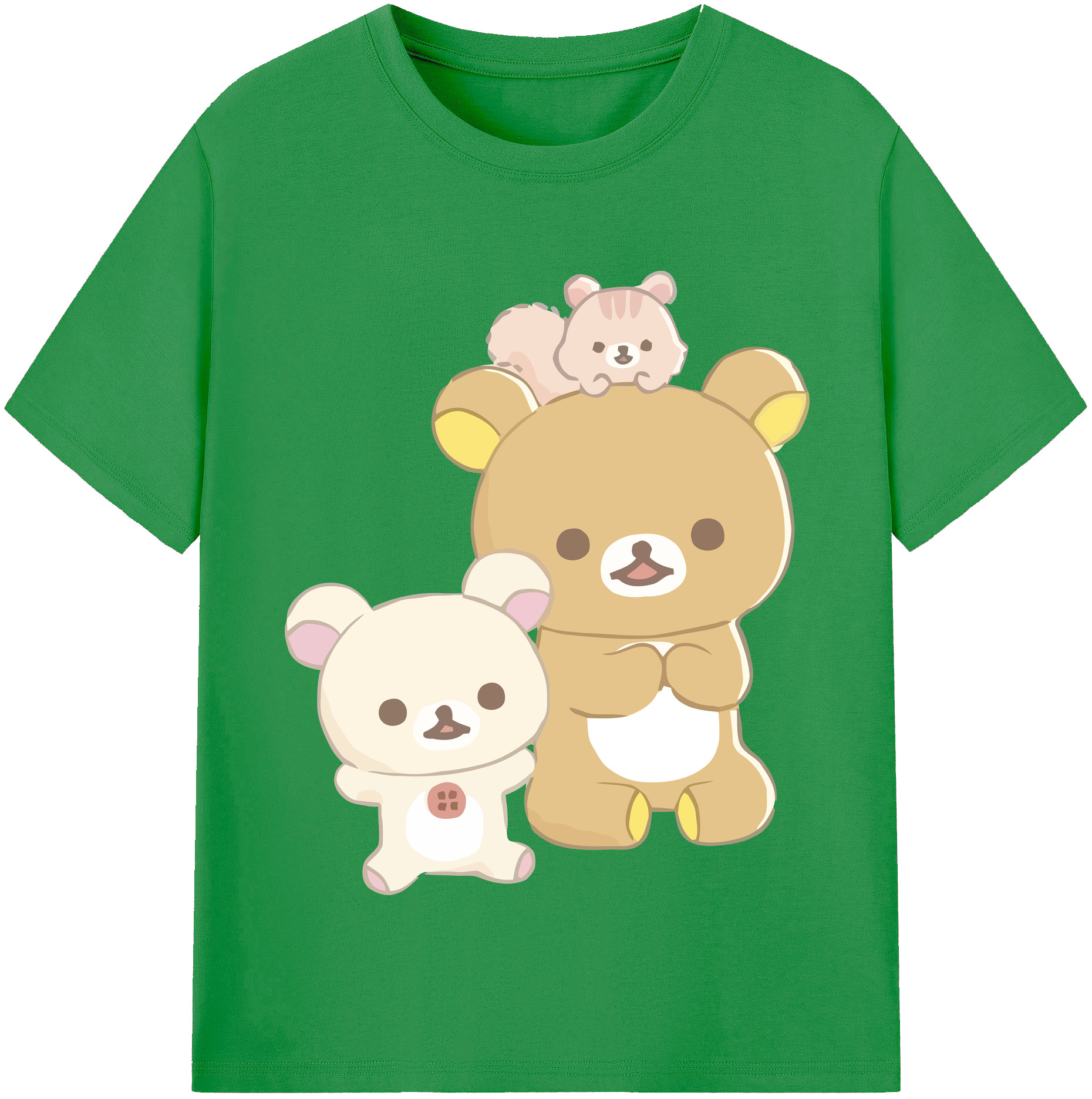 （画像用） リラックマ リラックマ キイロイトリ Rilakkuma Korilakkuma Kiiroitori レディースカジュアルプリントTシャツ（綿100％）