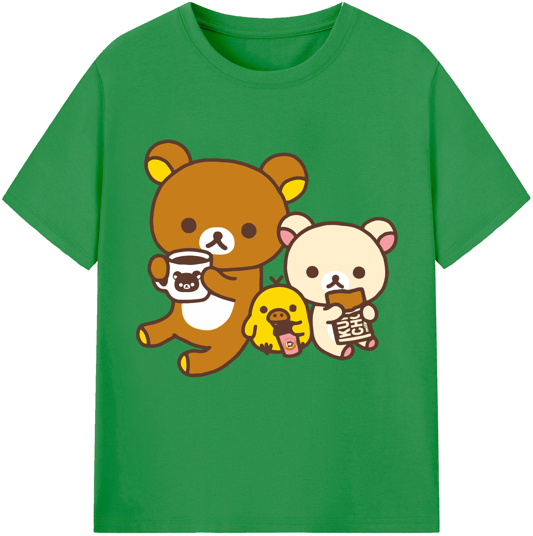 （画像用） リラックマ リラックマ キイロイトリ Rilakkuma Korilakkuma Kiiroitori レディースカジュアルプリントTシャツ（綿100％）