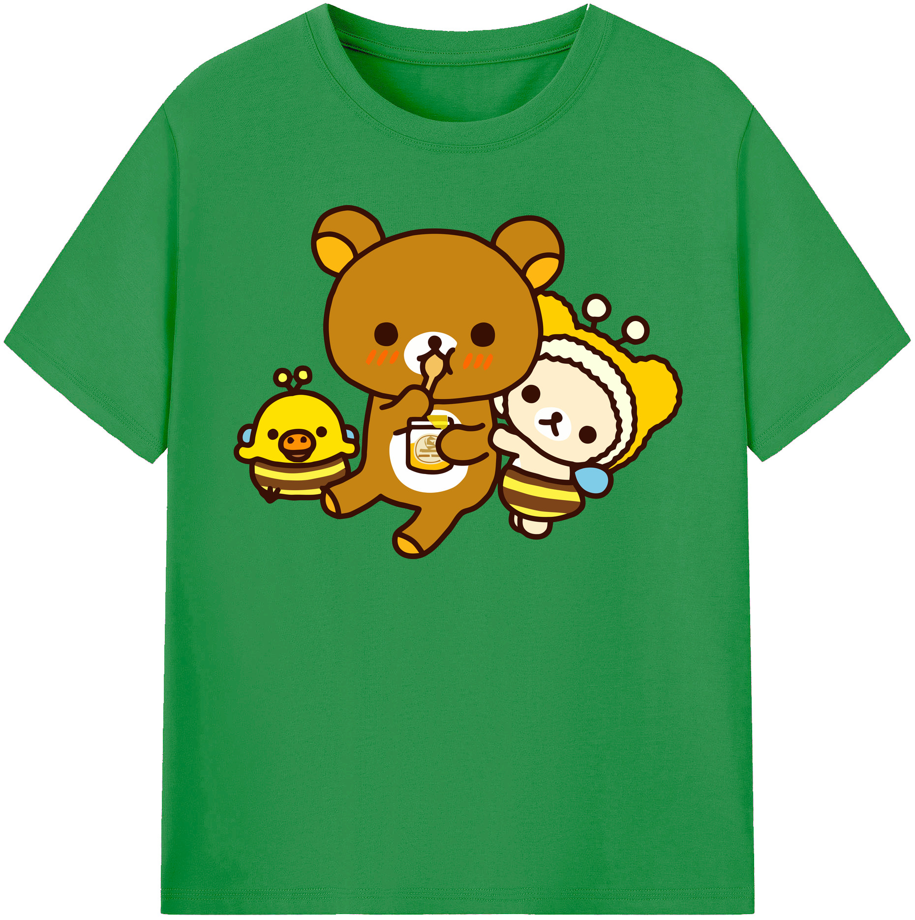 （画像用） リラックマ リラックマ キイロイトリ Rilakkuma Korilakkuma Kiiroitori レディースカジュアルプリントTシャツ（綿100％）