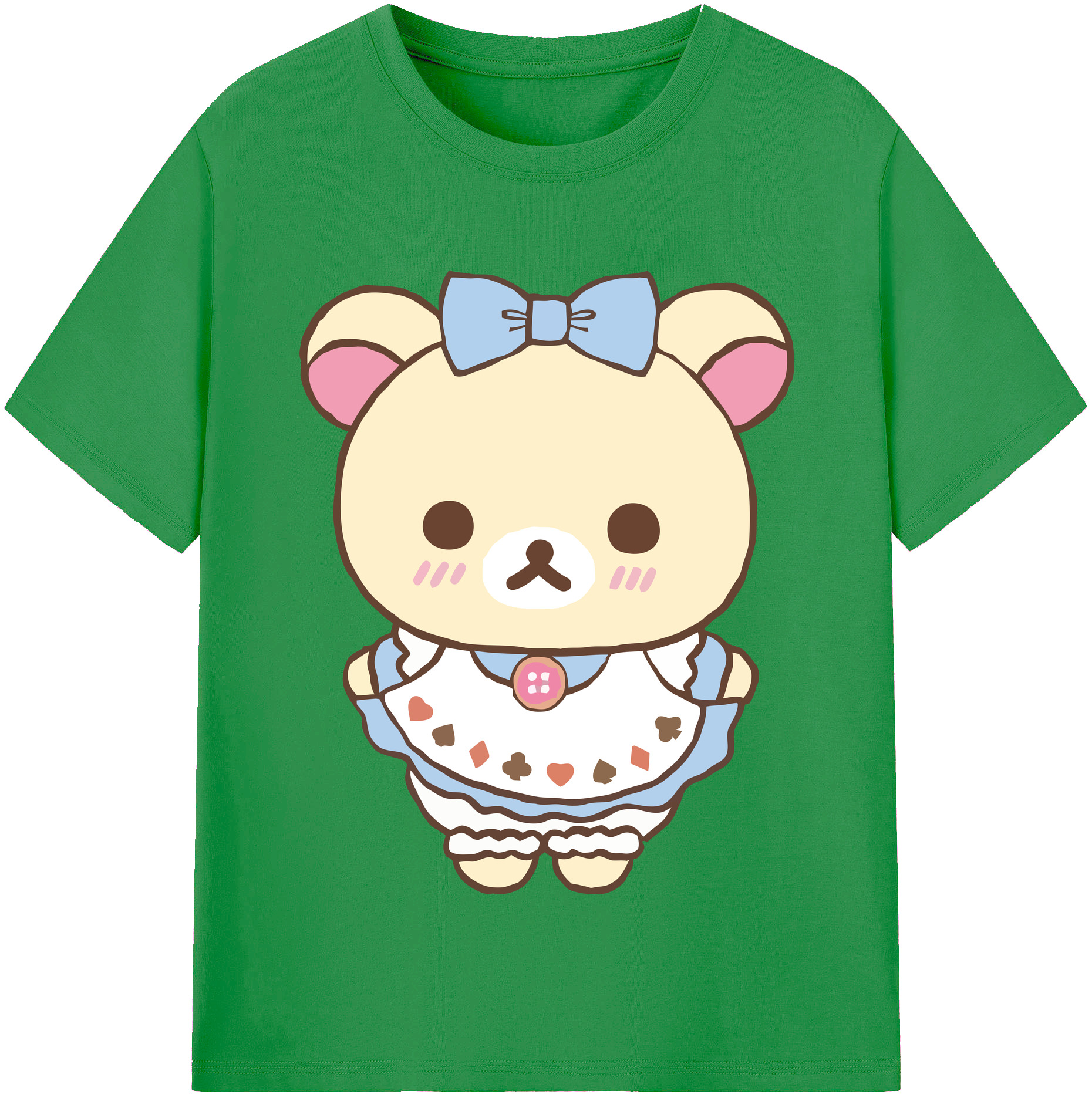 （画像用） リラックマ リラックマ キイロイトリ Rilakkuma Korilakkuma Kiiroitori レディースカジュアルプリントTシャツ（綿100％）