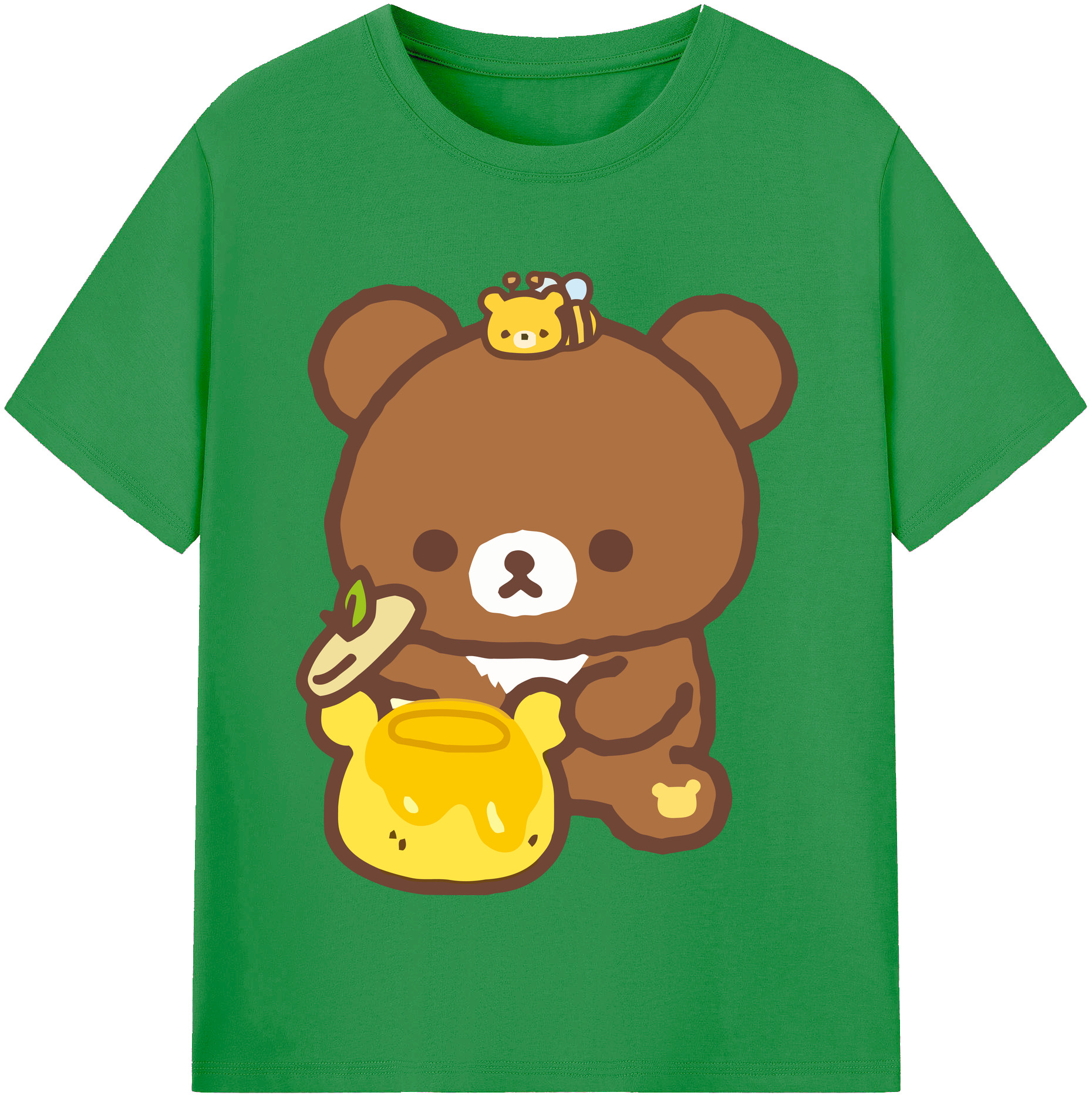 （画像用） リラックマ リラックマ キイロイトリ Rilakkuma Korilakkuma Kiiroitori レディースカジュアルプリントTシャツ（綿100％）