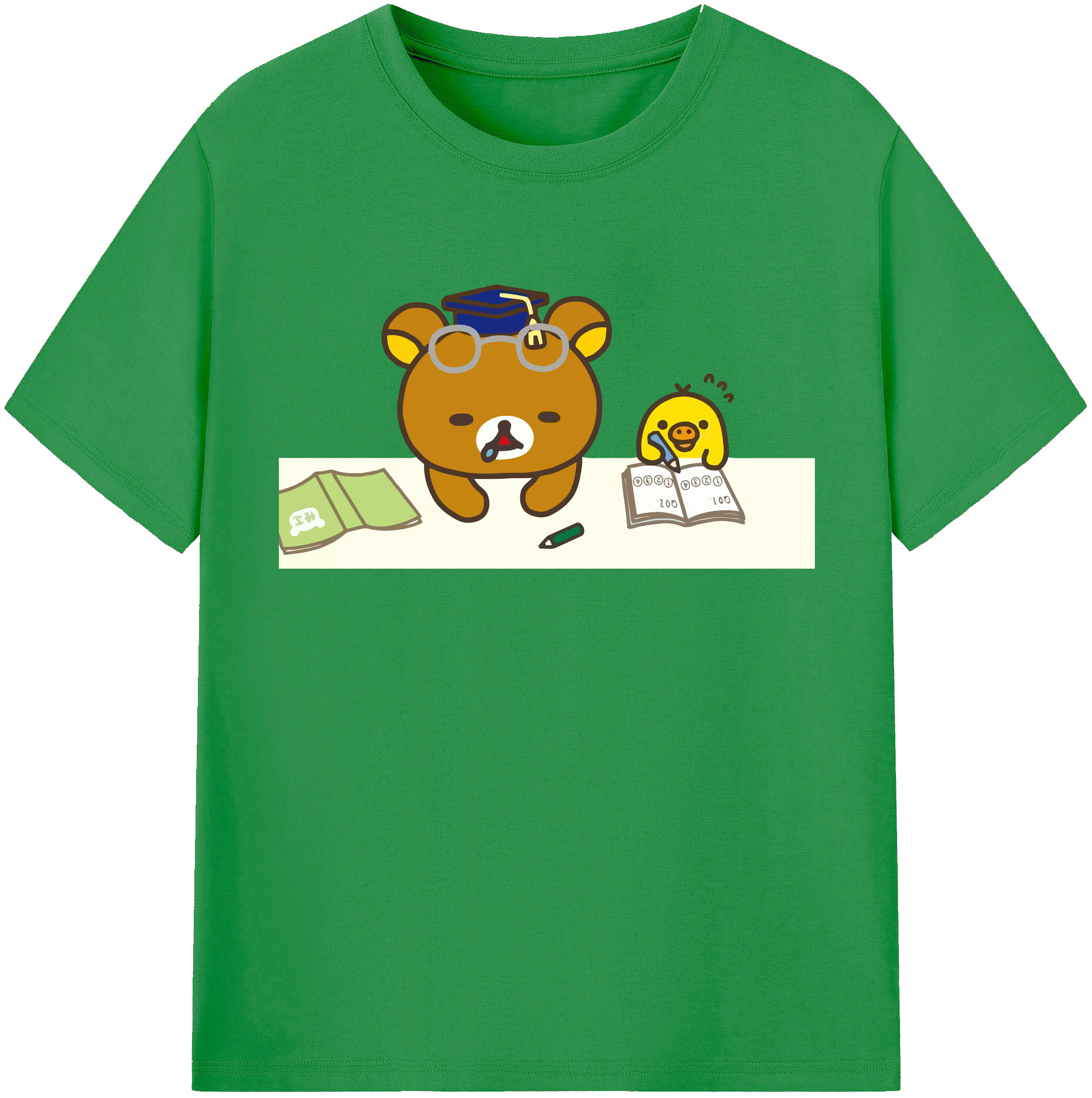 （画像用） リラックマ リラックマ キイロイトリ Rilakkuma Korilakkuma Kiiroitori レディースカジュアルプリントTシャツ（綿100％）