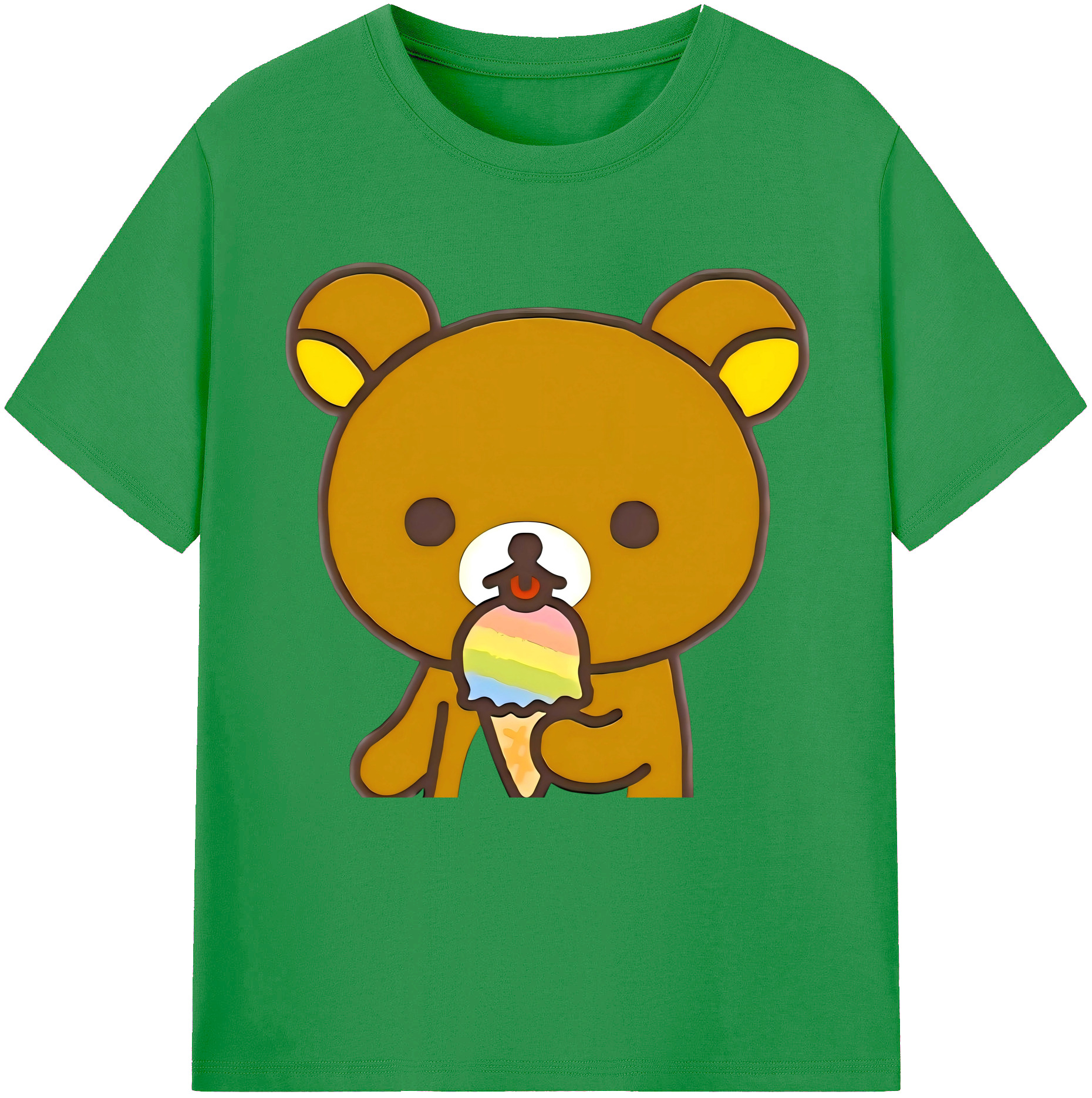 （画像用） リラックマ リラックマ キイロイトリ Rilakkuma Korilakkuma Kiiroitori レディースカジュアルプリントTシャツ（綿100％）