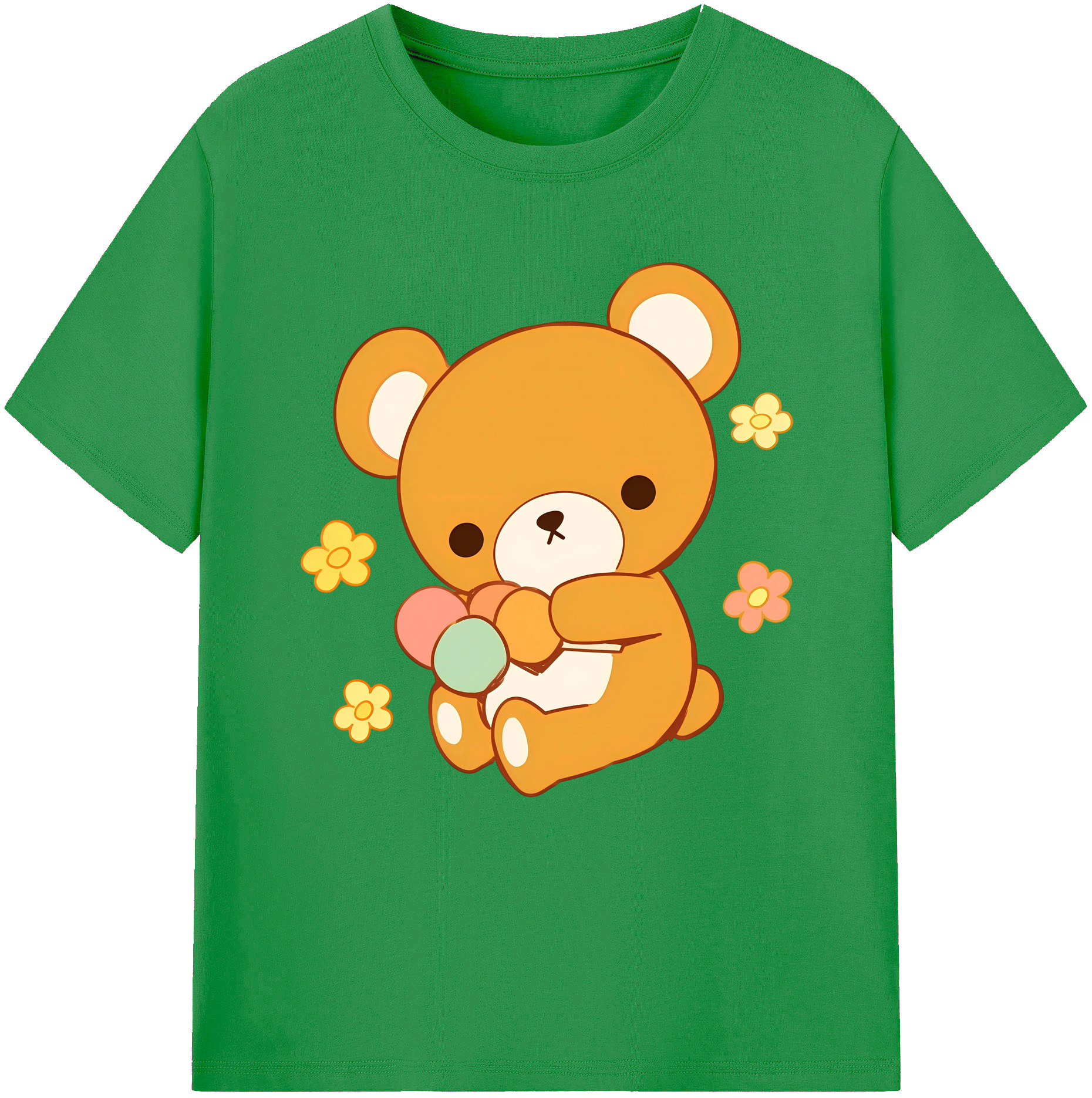 （画像用） リラックマ リラックマ キイロイトリ Rilakkuma Korilakkuma Kiiroitori レディースカジュアルプリントTシャツ（綿100％）