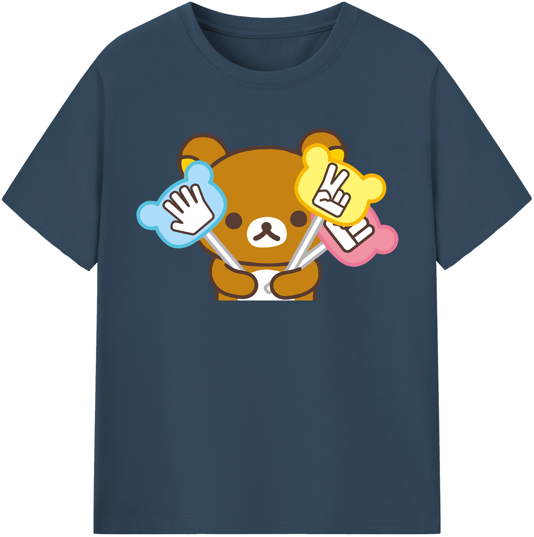（画像用） リラックマ リラックマ キイロイトリ Rilakkuma Korilakkuma Kiiroitori レディースカジュアルプリントTシャツ（綿100％）