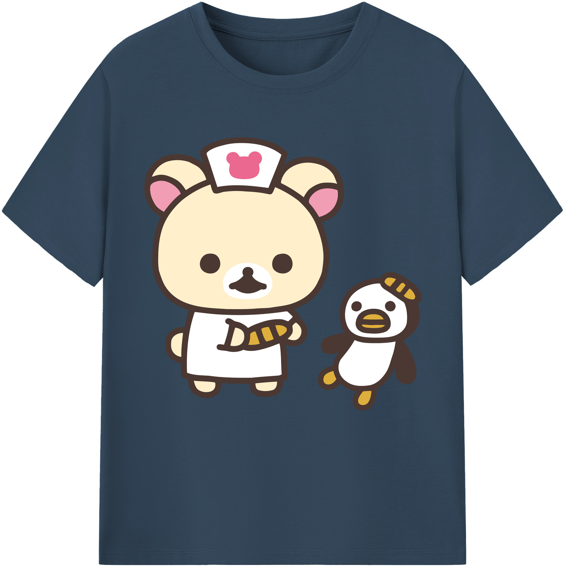 （画像用） リラックマ リラックマ キイロイトリ Rilakkuma Korilakkuma Kiiroitori レディースカジュアルプリントTシャツ（綿100％）
