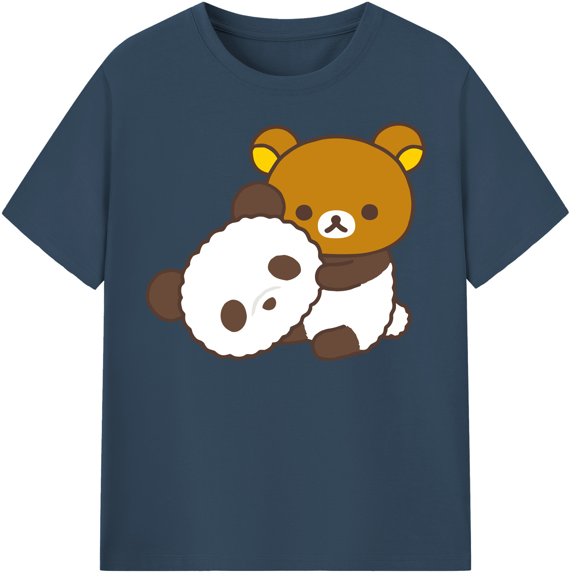 （画像用） リラックマ リラックマ キイロイトリ Rilakkuma Korilakkuma Kiiroitori レディースカジュアルプリントTシャツ（綿100％）