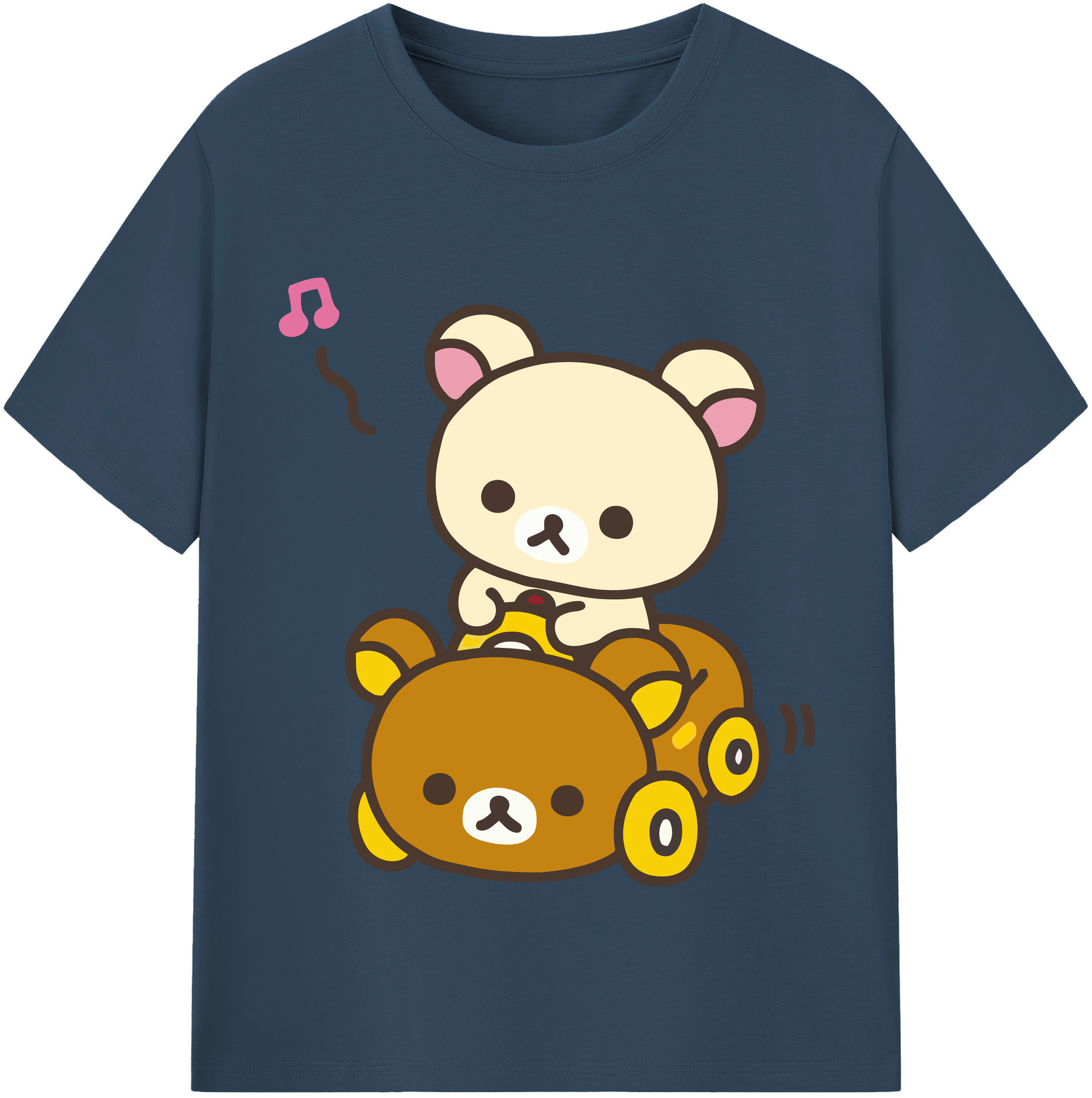 （画像用） リラックマ リラックマ キイロイトリ Rilakkuma Korilakkuma Kiiroitori レディースカジュアルプリントTシャツ（綿100％）