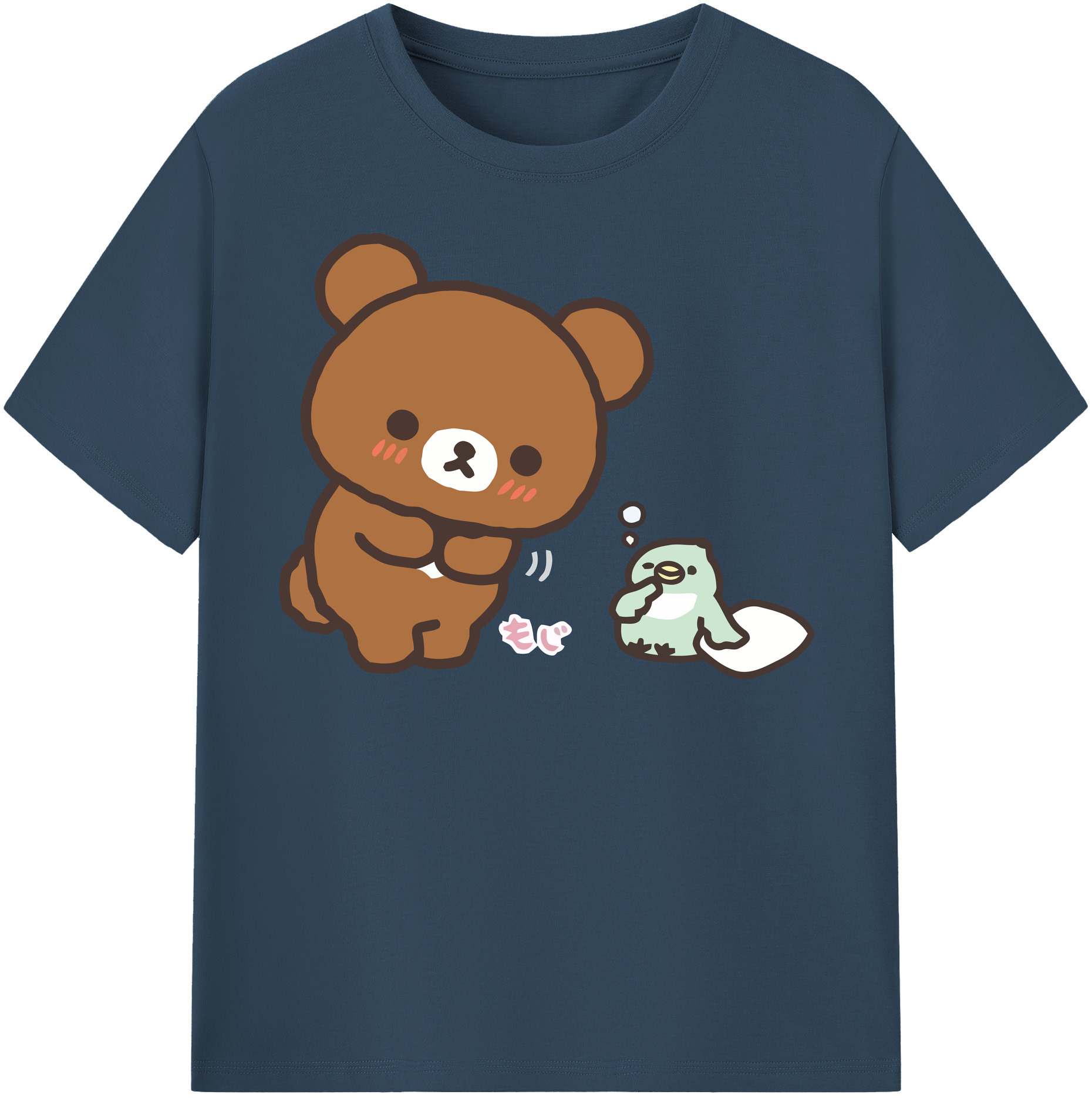 （画像用） リラックマ リラックマ キイロイトリ Rilakkuma Korilakkuma Kiiroitori レディースカジュアルプリントTシャツ（綿100％）