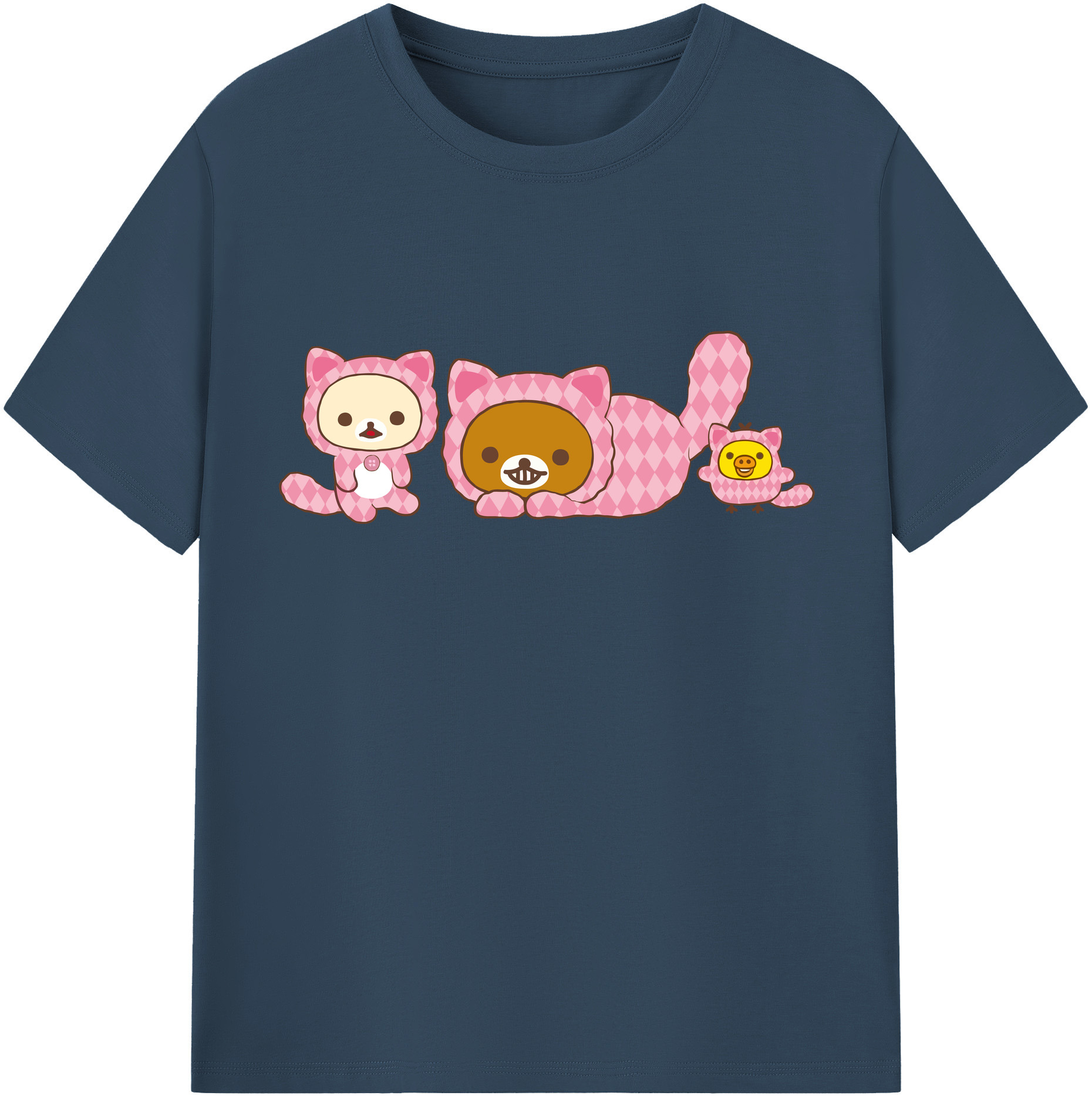 （画像用） リラックマ リラックマ キイロイトリ Rilakkuma Korilakkuma Kiiroitori レディースカジュアルプリントTシャツ（綿100％）