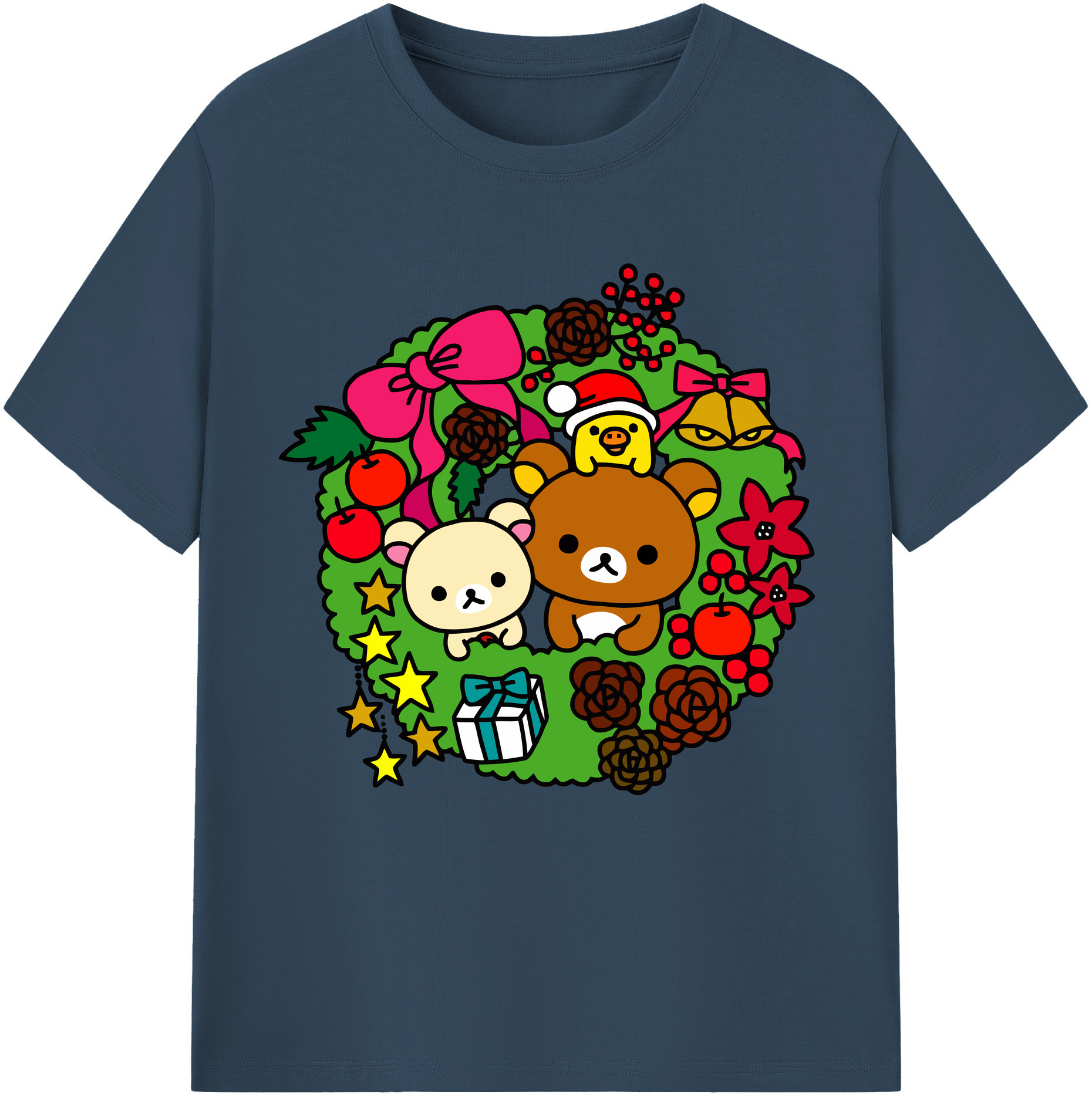 （画像用） リラックマ リラックマ キイロイトリ Rilakkuma Korilakkuma Kiiroitori レディースカジュアルプリントTシャツ（綿100％）