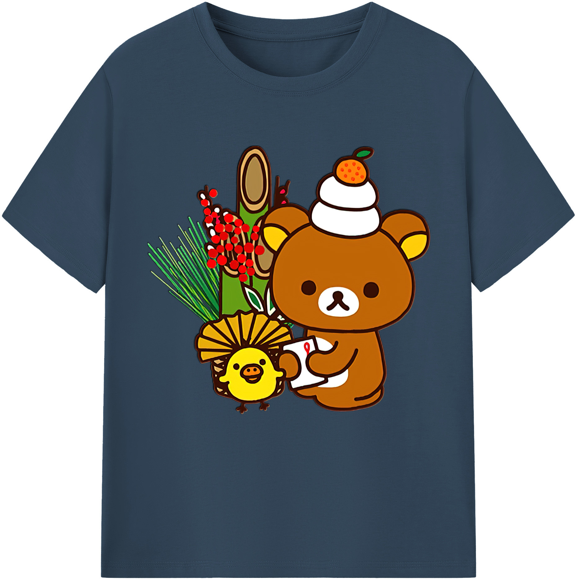 （画像用） リラックマ リラックマ キイロイトリ Rilakkuma Korilakkuma Kiiroitori レディースカジュアルプリントTシャツ（綿100％）