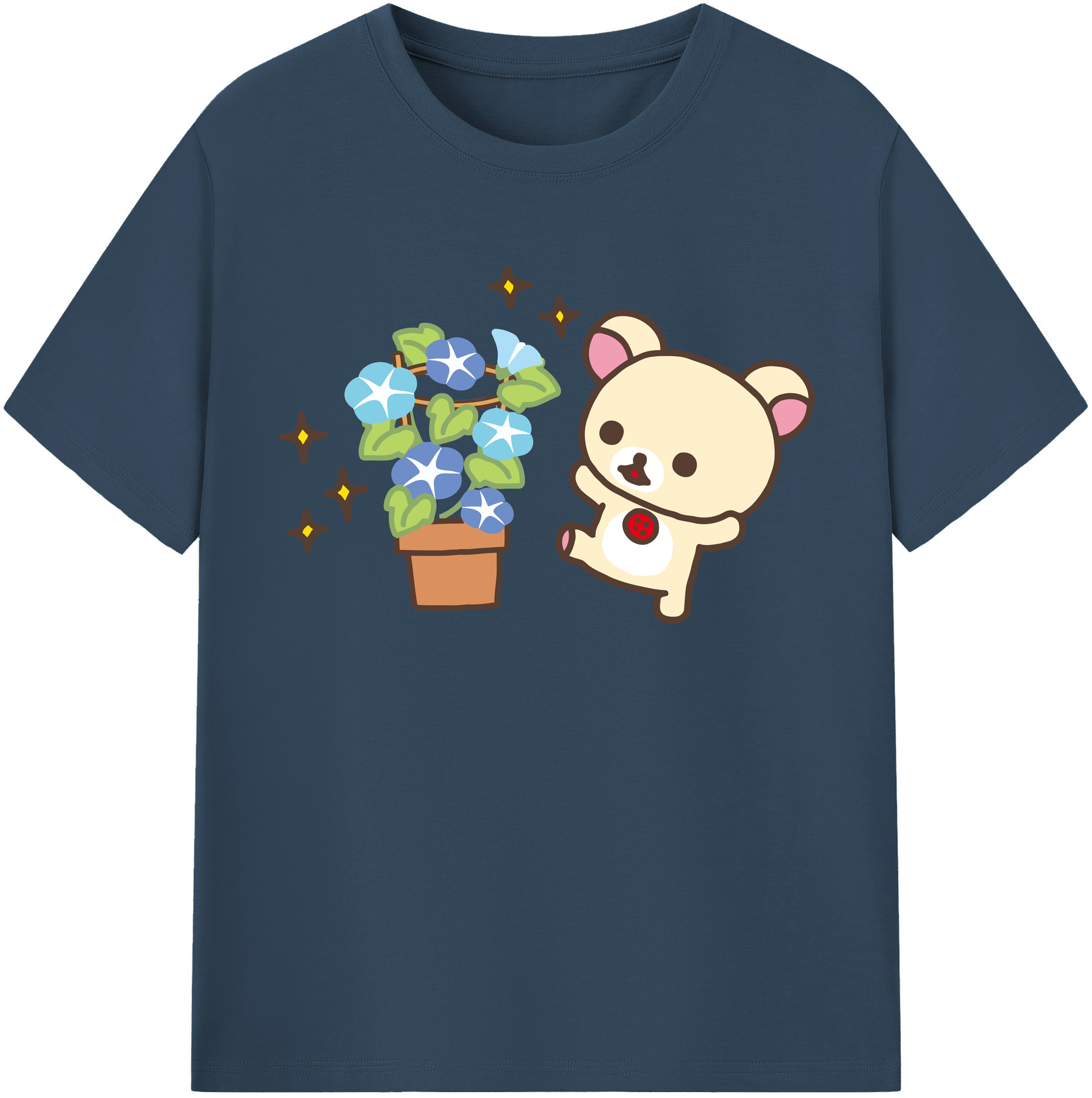 （画像用） リラックマ リラックマ キイロイトリ Rilakkuma Korilakkuma Kiiroitori レディースカジュアルプリントTシャツ（綿100％）