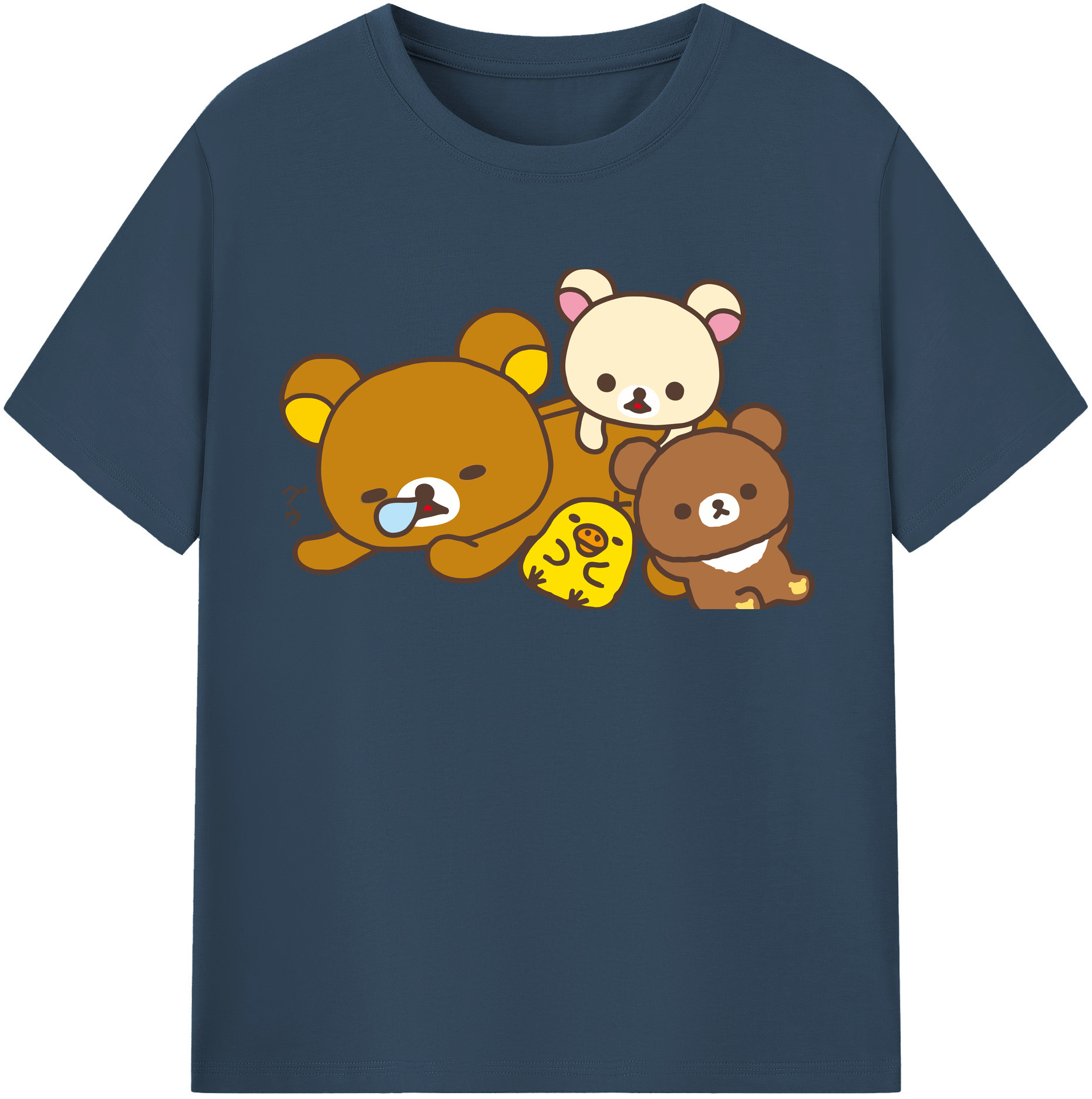 （画像用） リラックマ リラックマ キイロイトリ Rilakkuma Korilakkuma Kiiroitori レディースカジュアルプリントTシャツ（綿100％）