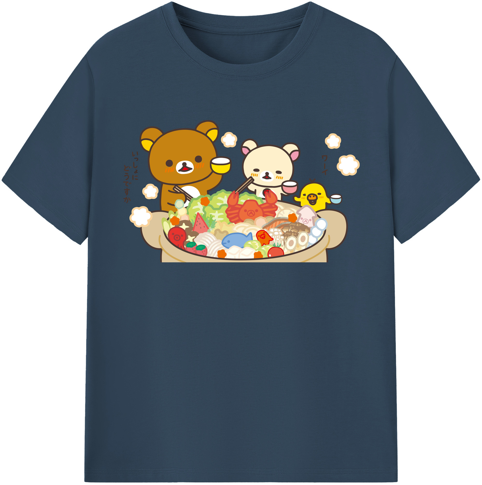 （画像用） リラックマ リラックマ キイロイトリ Rilakkuma Korilakkuma Kiiroitori レディースカジュアルプリントTシャツ（綿100％）