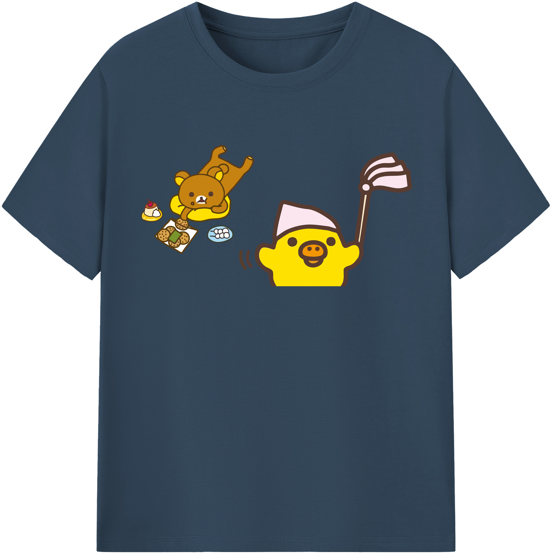 （画像用） リラックマ リラックマ キイロイトリ Rilakkuma Korilakkuma Kiiroitori レディースカジュアルプリントTシャツ（綿100％）