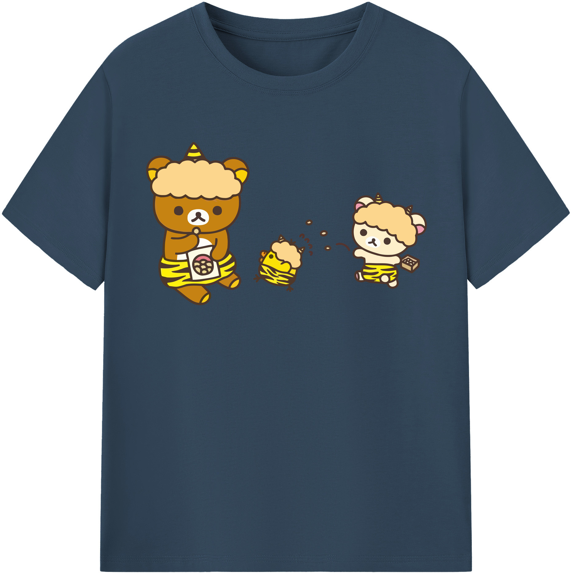 （画像用） リラックマ リラックマ キイロイトリ Rilakkuma Korilakkuma Kiiroitori レディースカジュアルプリントTシャツ（綿100％）