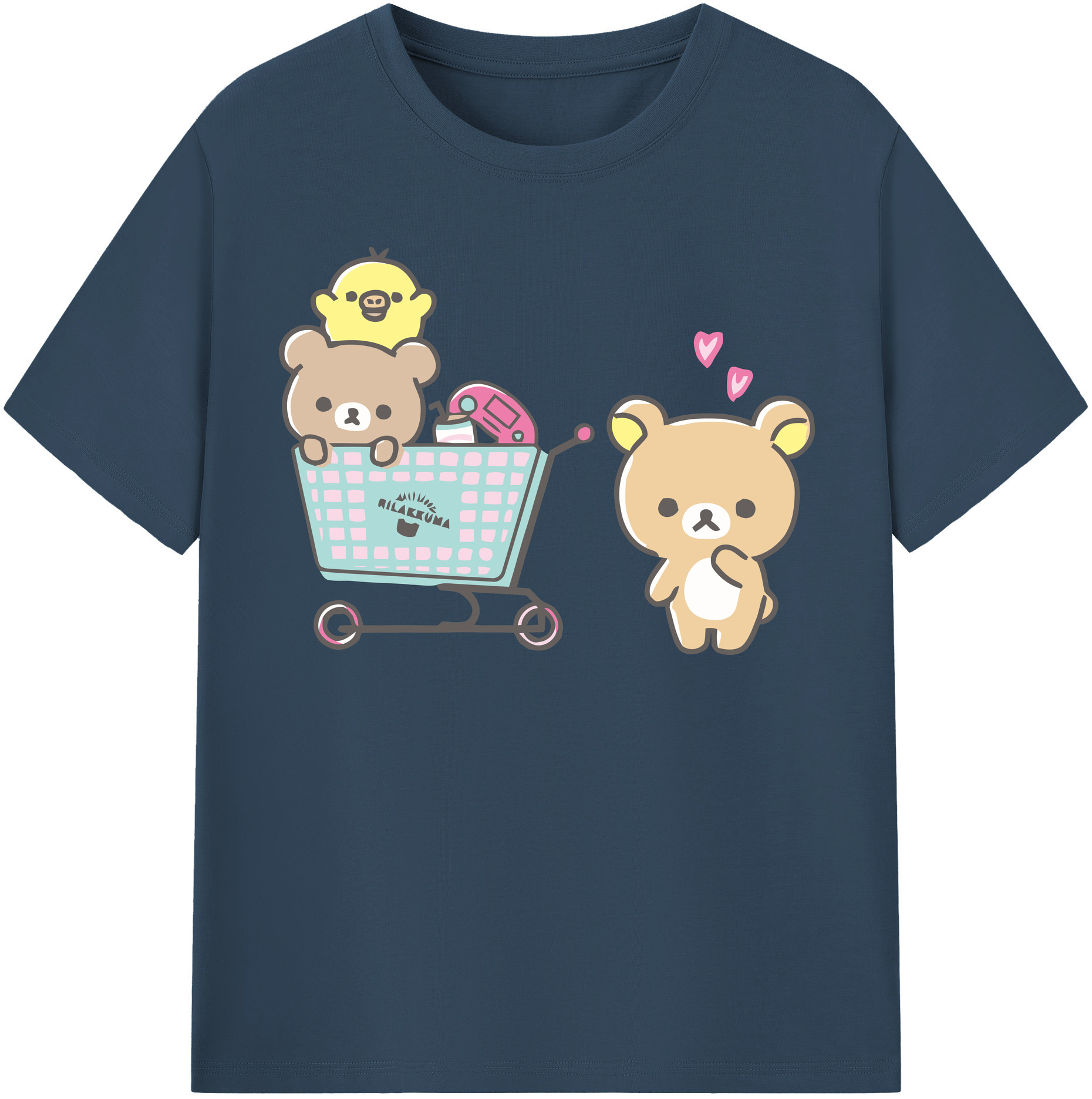 （画像用） リラックマ リラックマ キイロイトリ Rilakkuma Korilakkuma Kiiroitori レディースカジュアルプリントTシャツ（綿100％）