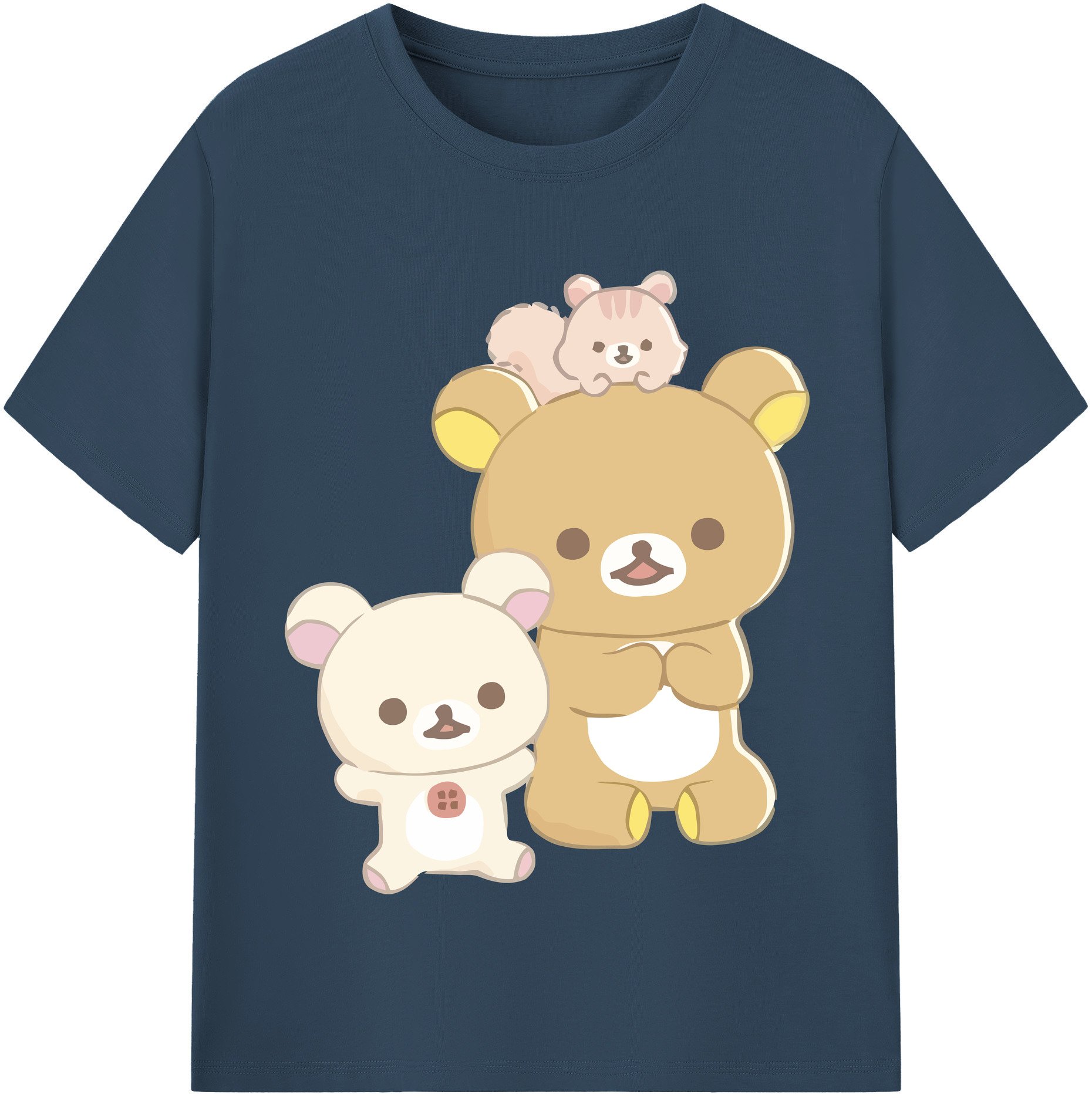 （画像用） リラックマ リラックマ キイロイトリ Rilakkuma Korilakkuma Kiiroitori レディースカジュアルプリントTシャツ（綿100％）