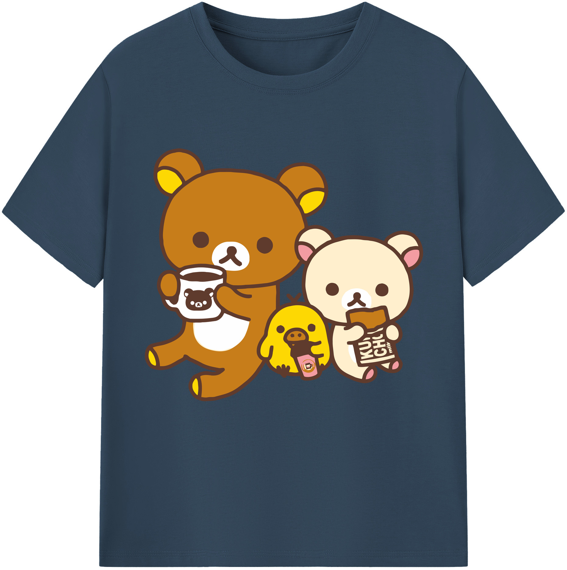 （画像用） リラックマ リラックマ キイロイトリ Rilakkuma Korilakkuma Kiiroitori レディースカジュアルプリントTシャツ（綿100％）
