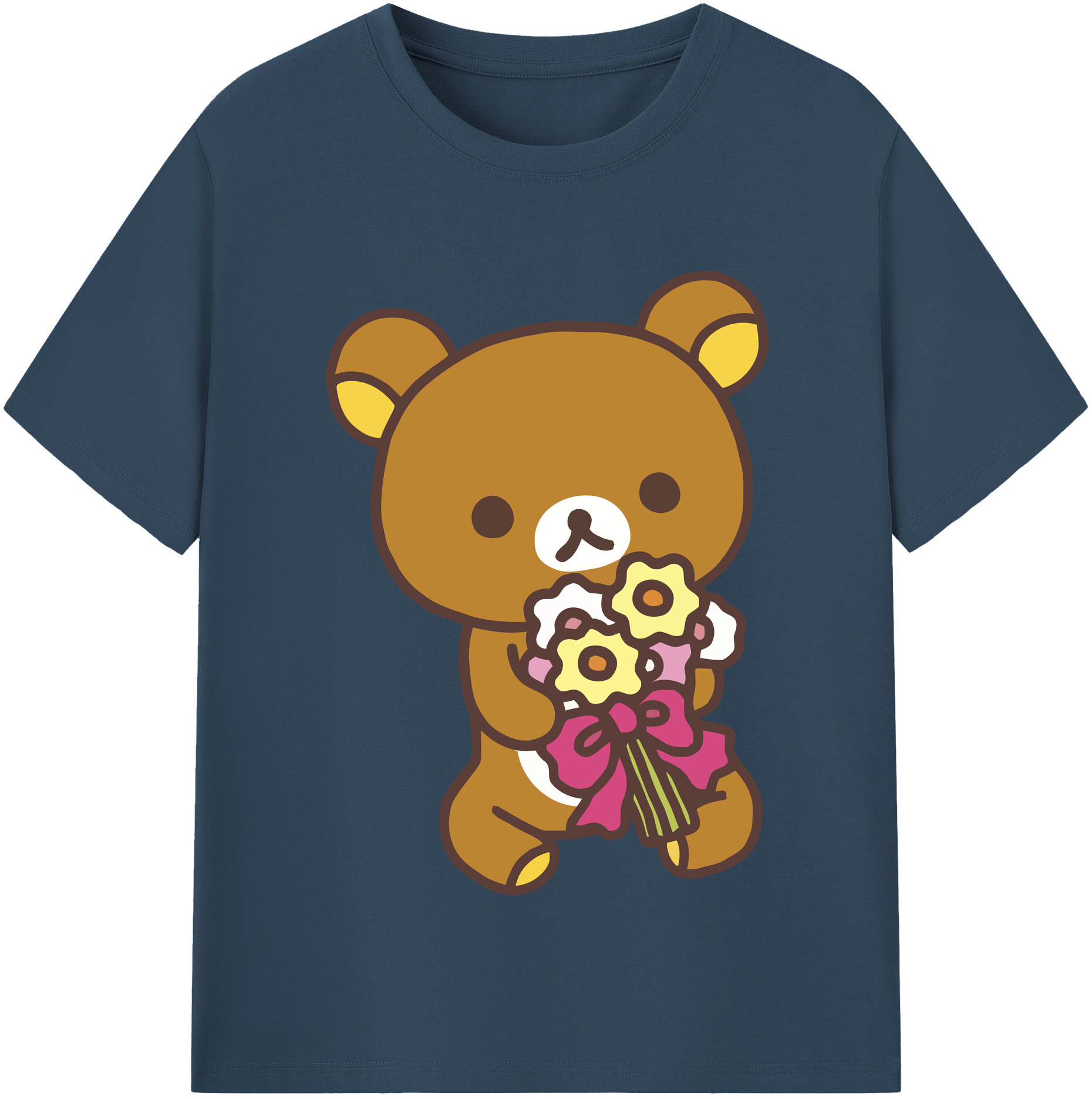 （画像用） リラックマ リラックマ キイロイトリ Rilakkuma Korilakkuma Kiiroitori レディースカジュアルプリントTシャツ（綿100％）