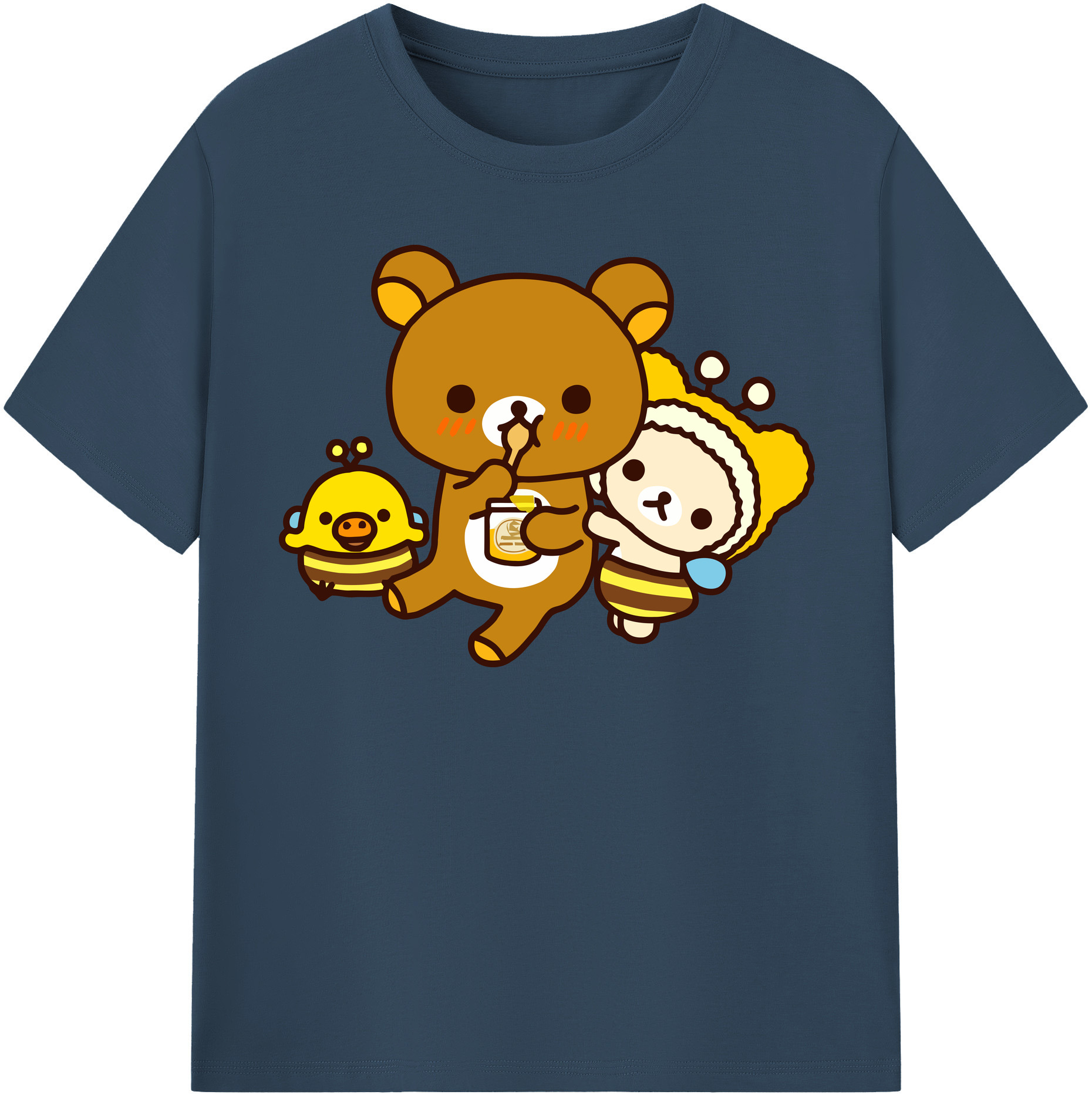 （画像用） リラックマ リラックマ キイロイトリ Rilakkuma Korilakkuma Kiiroitori レディースカジュアルプリントTシャツ（綿100％）
