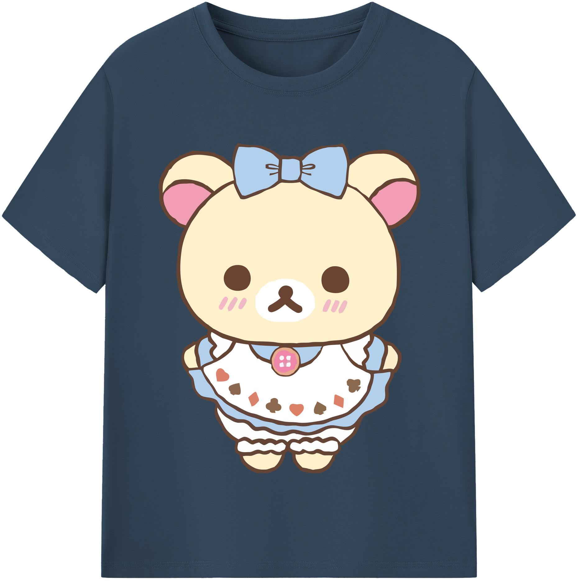 （画像用） リラックマ リラックマ キイロイトリ Rilakkuma Korilakkuma Kiiroitori レディースカジュアルプリントTシャツ（綿100％）