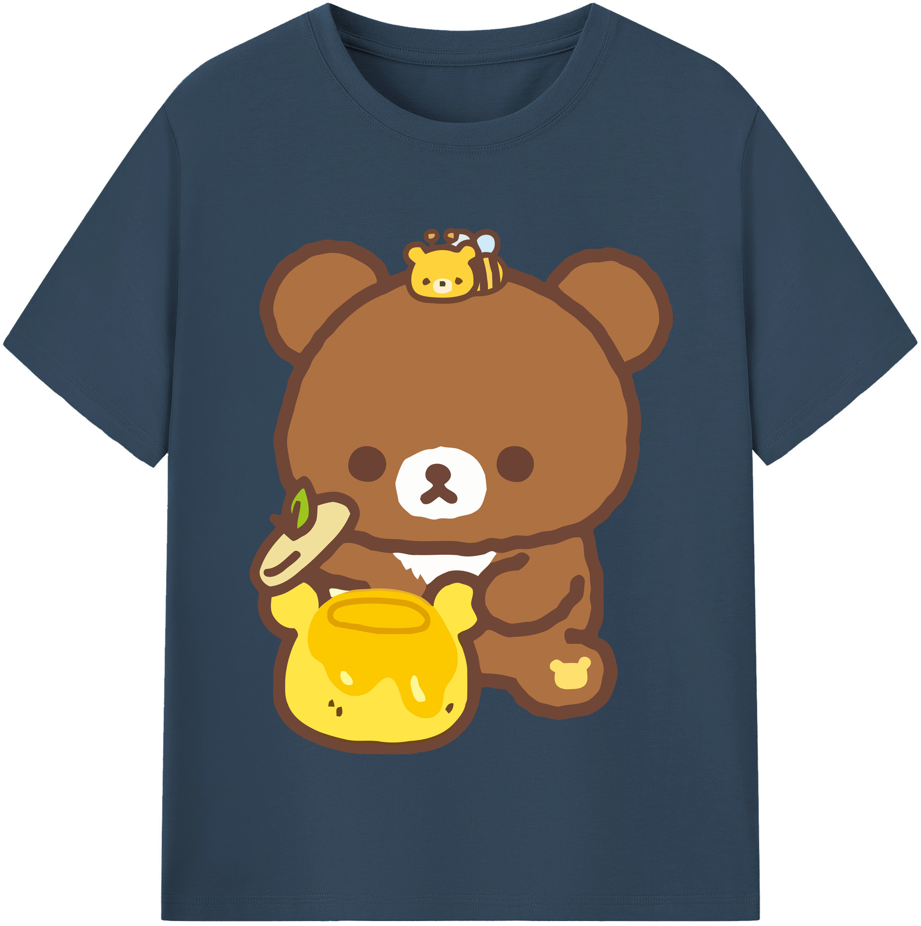 （画像用） リラックマ リラックマ キイロイトリ Rilakkuma Korilakkuma Kiiroitori レディースカジュアルプリントTシャツ（綿100％）