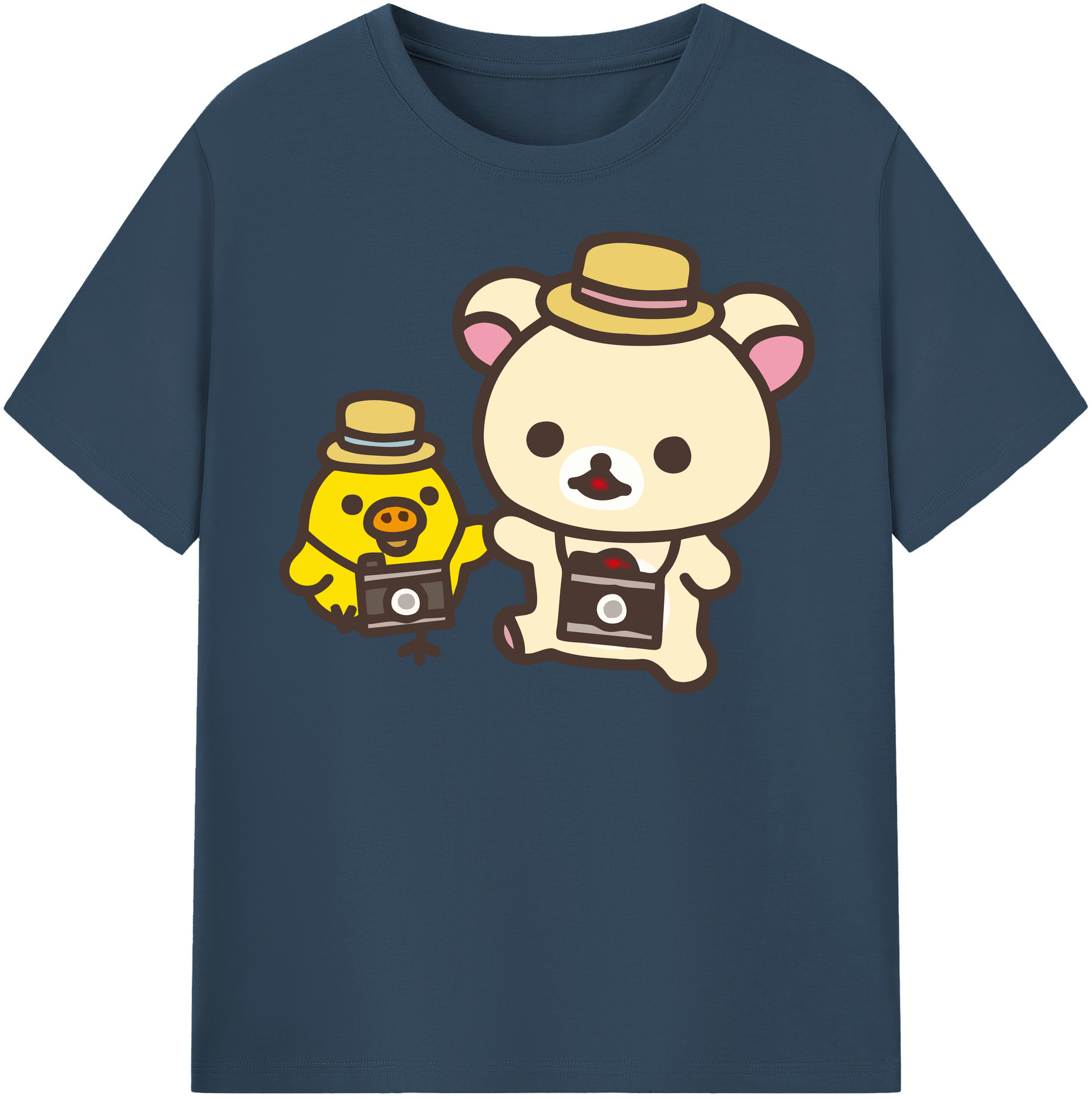 （画像用） リラックマ リラックマ キイロイトリ Rilakkuma Korilakkuma Kiiroitori レディースカジュアルプリントTシャツ（綿100％）