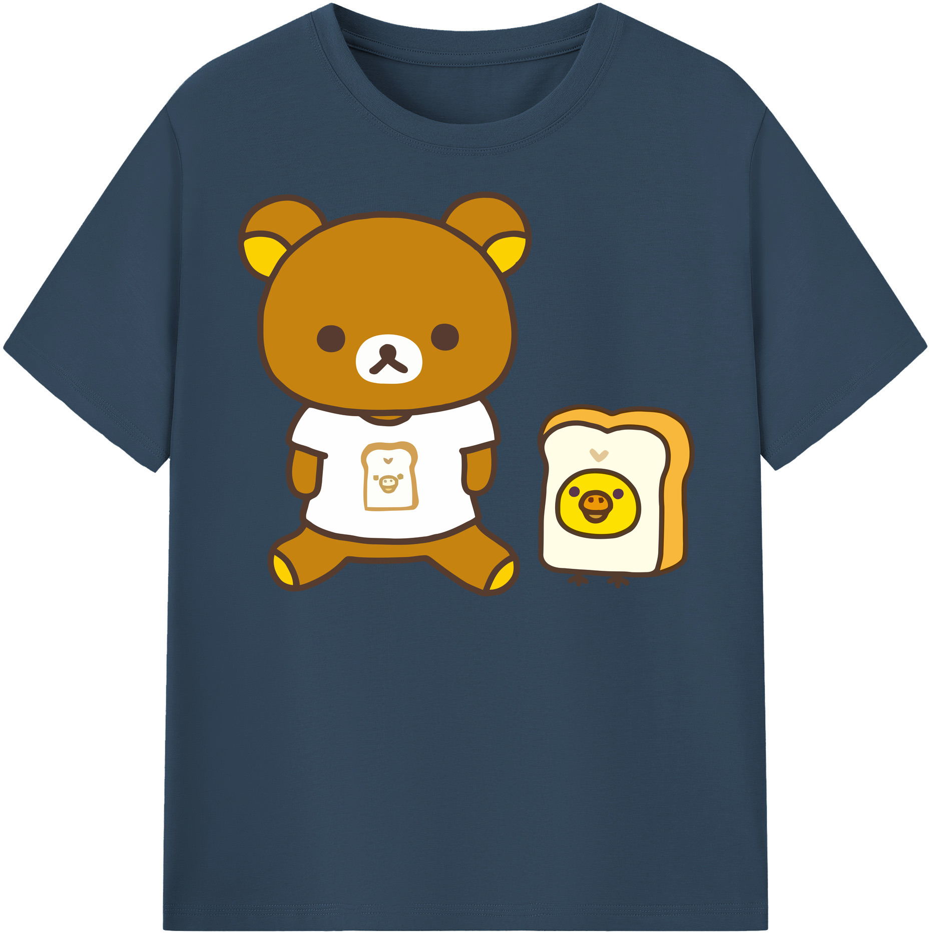 （画像用） リラックマ リラックマ キイロイトリ Rilakkuma Korilakkuma Kiiroitori レディースカジュアルプリントTシャツ（綿100％）