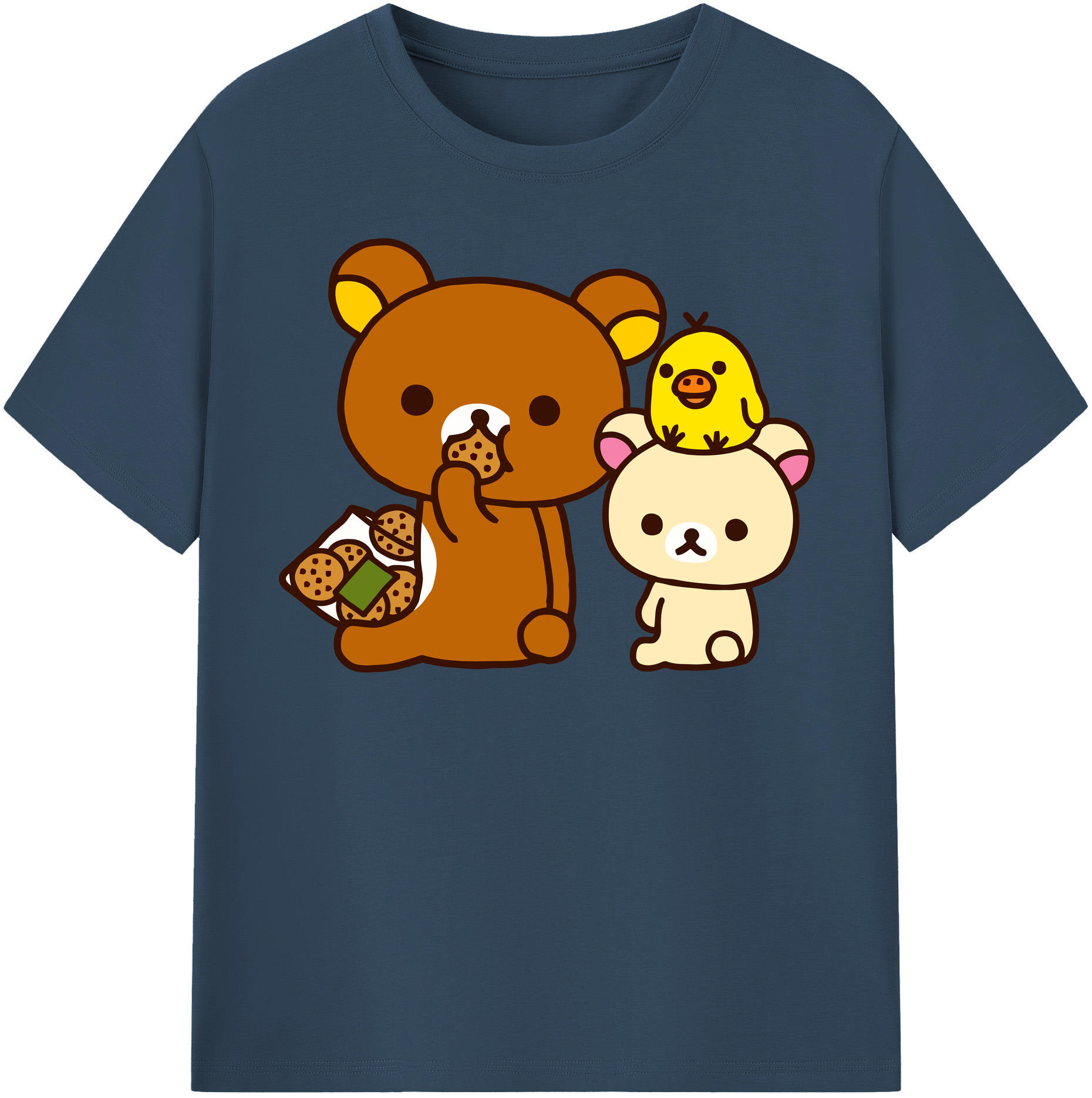 （画像用） リラックマ リラックマ キイロイトリ Rilakkuma Korilakkuma Kiiroitori レディースカジュアルプリントTシャツ（綿100％）