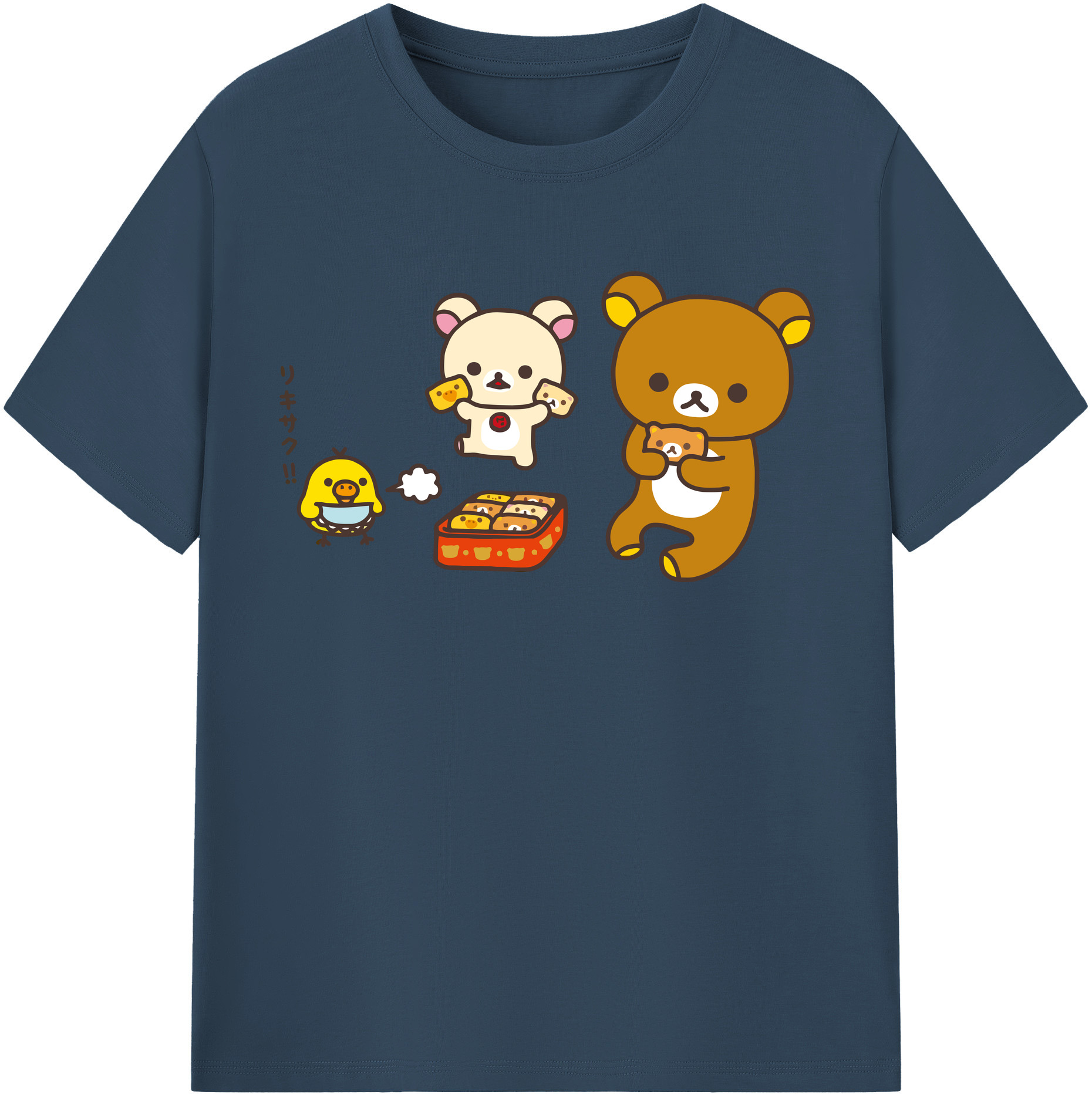 （画像用） リラックマ リラックマ キイロイトリ Rilakkuma Korilakkuma Kiiroitori レディースカジュアルプリントTシャツ（綿100％）
