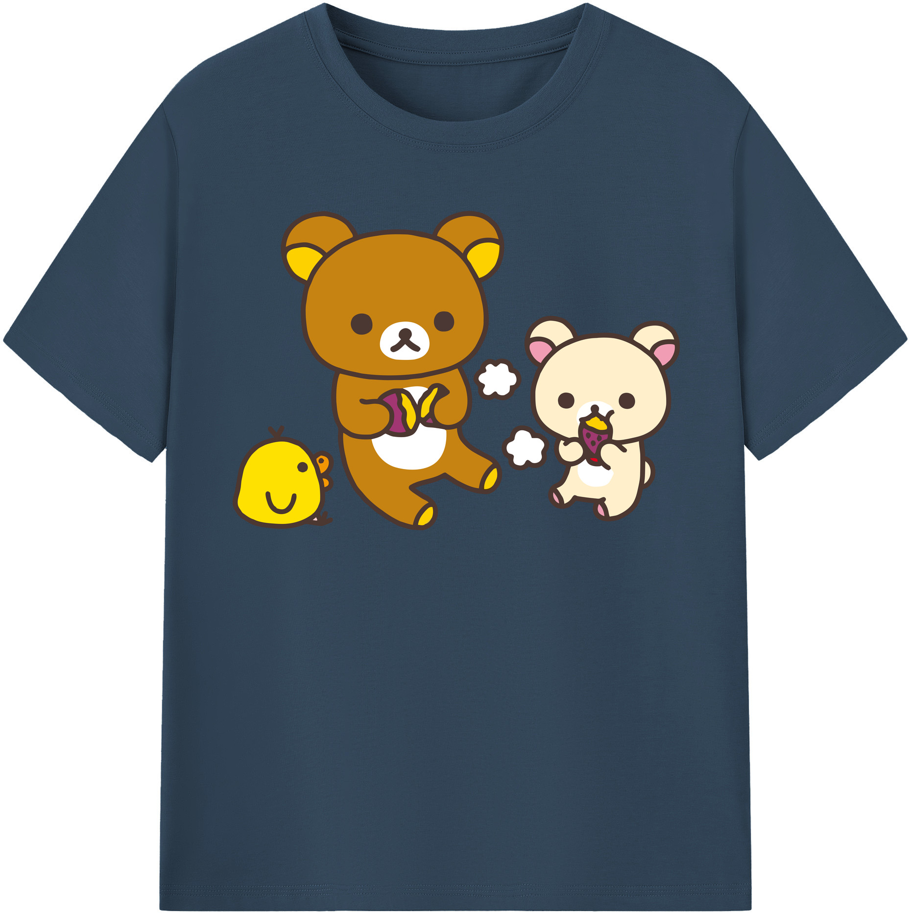 （画像用） リラックマ リラックマ キイロイトリ Rilakkuma Korilakkuma Kiiroitori レディースカジュアルプリントTシャツ（綿100％）