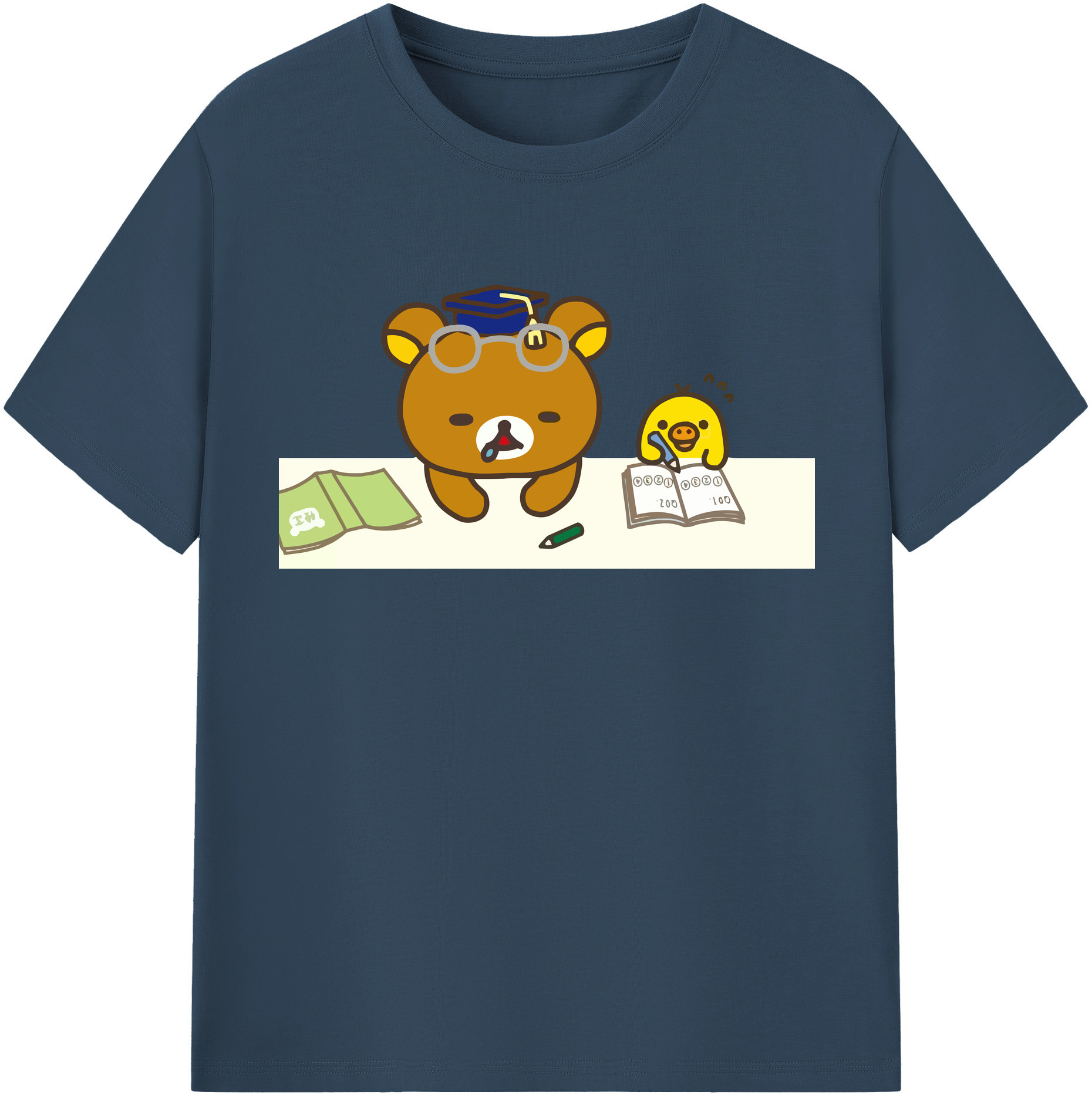 （画像用） リラックマ リラックマ キイロイトリ Rilakkuma Korilakkuma Kiiroitori レディースカジュアルプリントTシャツ（綿100％）