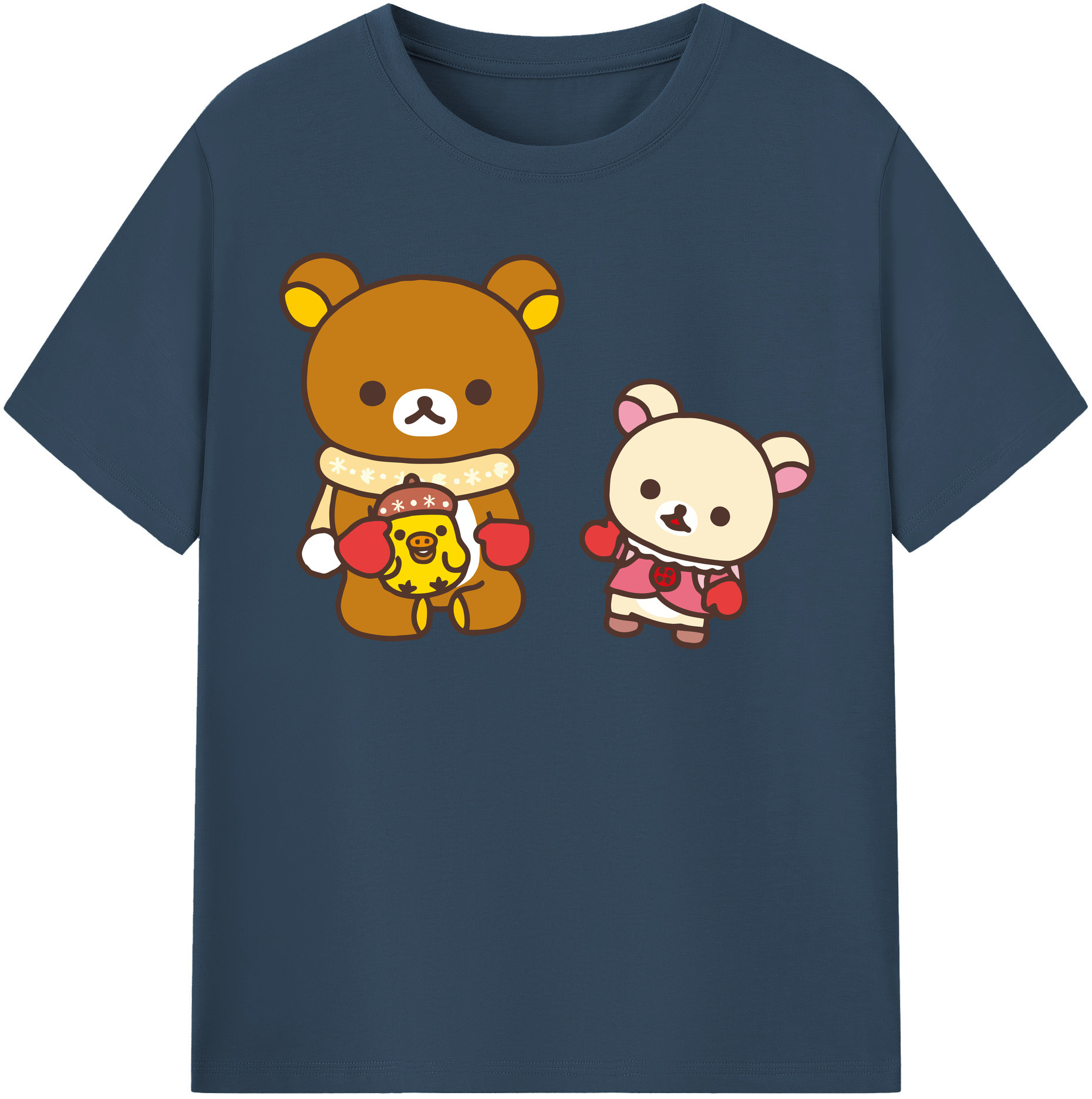 （画像用） リラックマ リラックマ キイロイトリ Rilakkuma Korilakkuma Kiiroitori レディースカジュアルプリントTシャツ（綿100％）