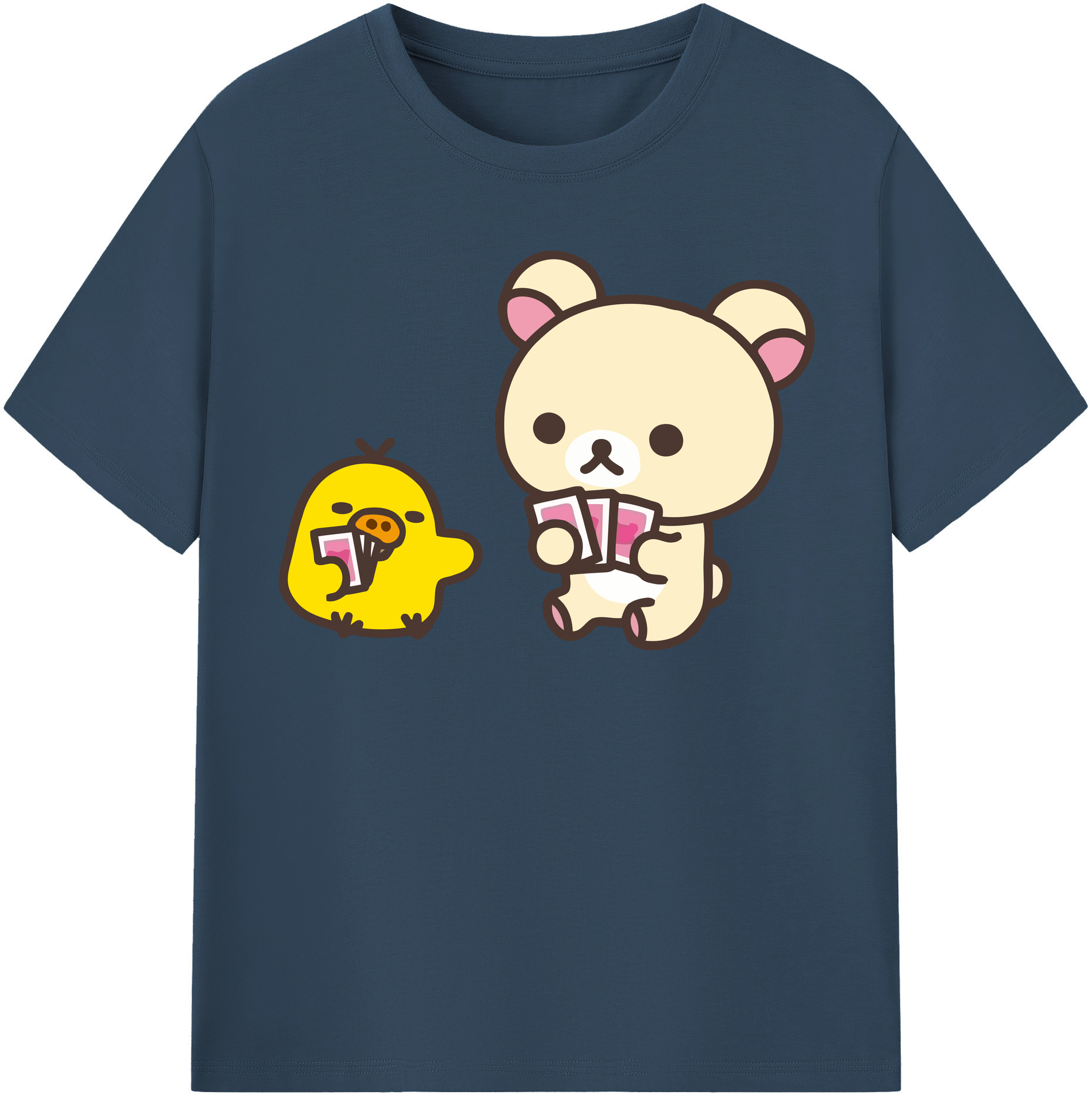 （画像用） リラックマ リラックマ キイロイトリ Rilakkuma Korilakkuma Kiiroitori レディースカジュアルプリントTシャツ（綿100％）