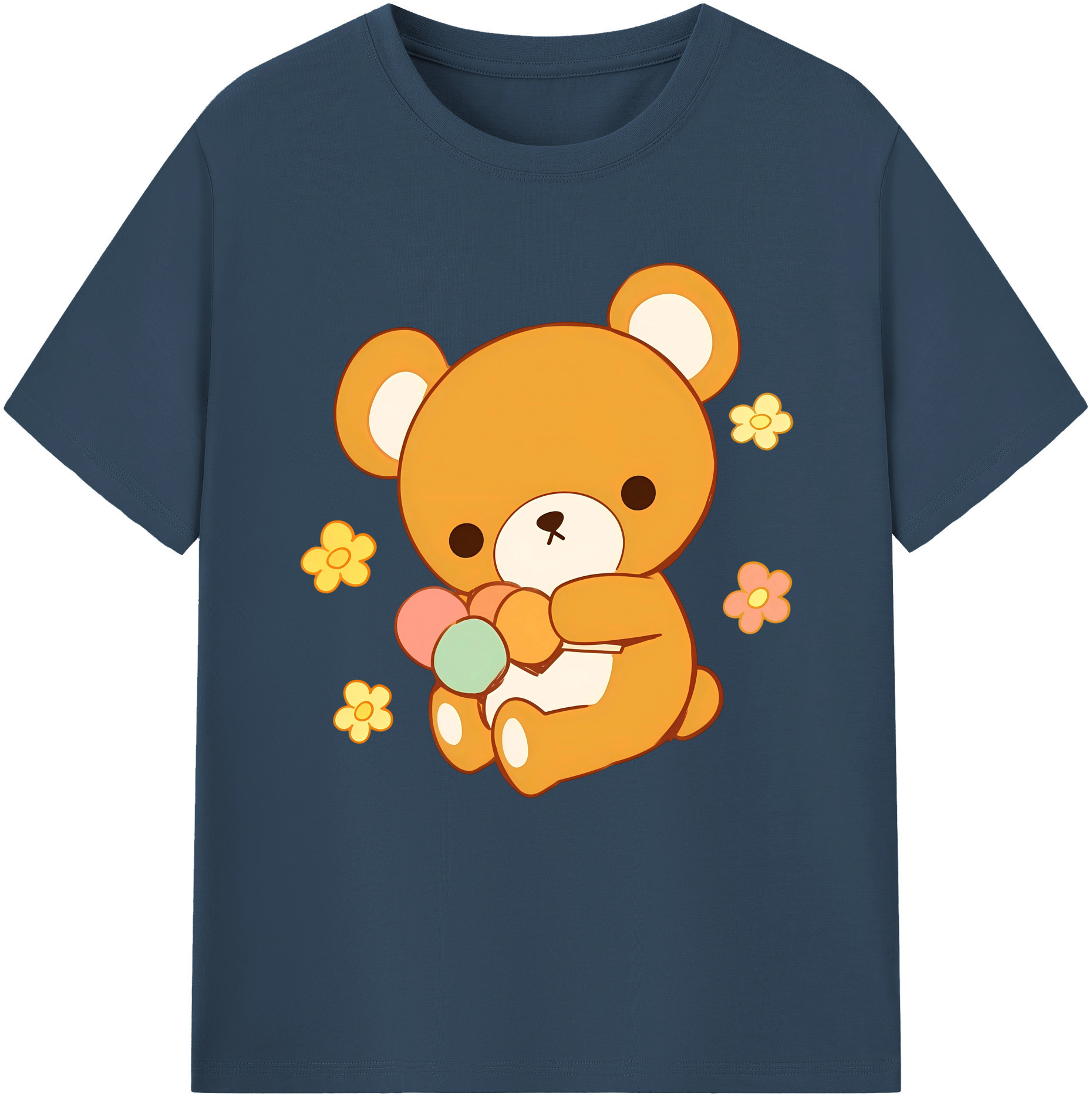 （画像用） リラックマ リラックマ キイロイトリ Rilakkuma Korilakkuma Kiiroitori レディースカジュアルプリントTシャツ（綿100％）