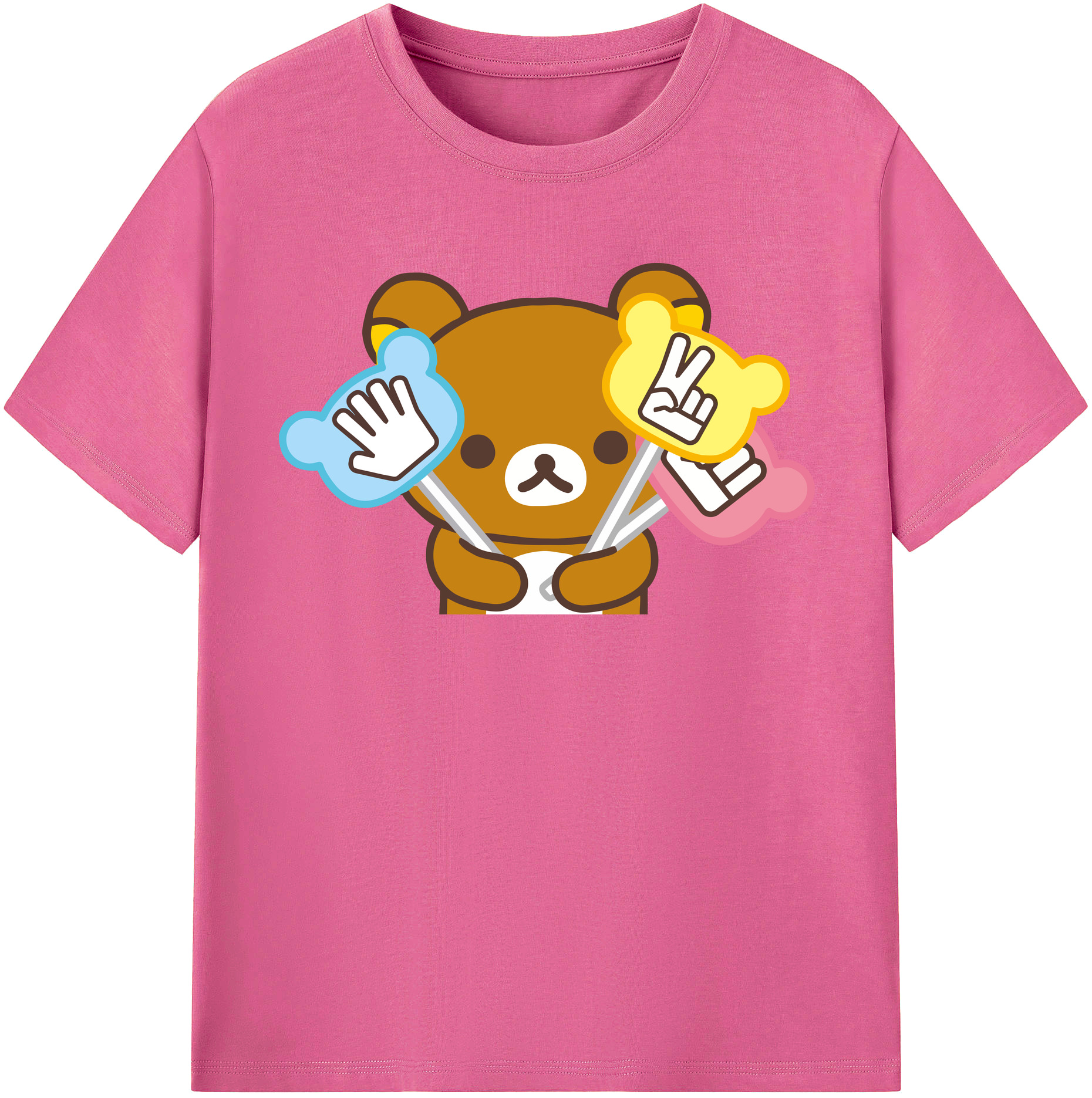 （画像用） リラックマ リラックマ キイロイトリ Rilakkuma Korilakkuma Kiiroitori レディースカジュアルプリントTシャツ（綿100％）