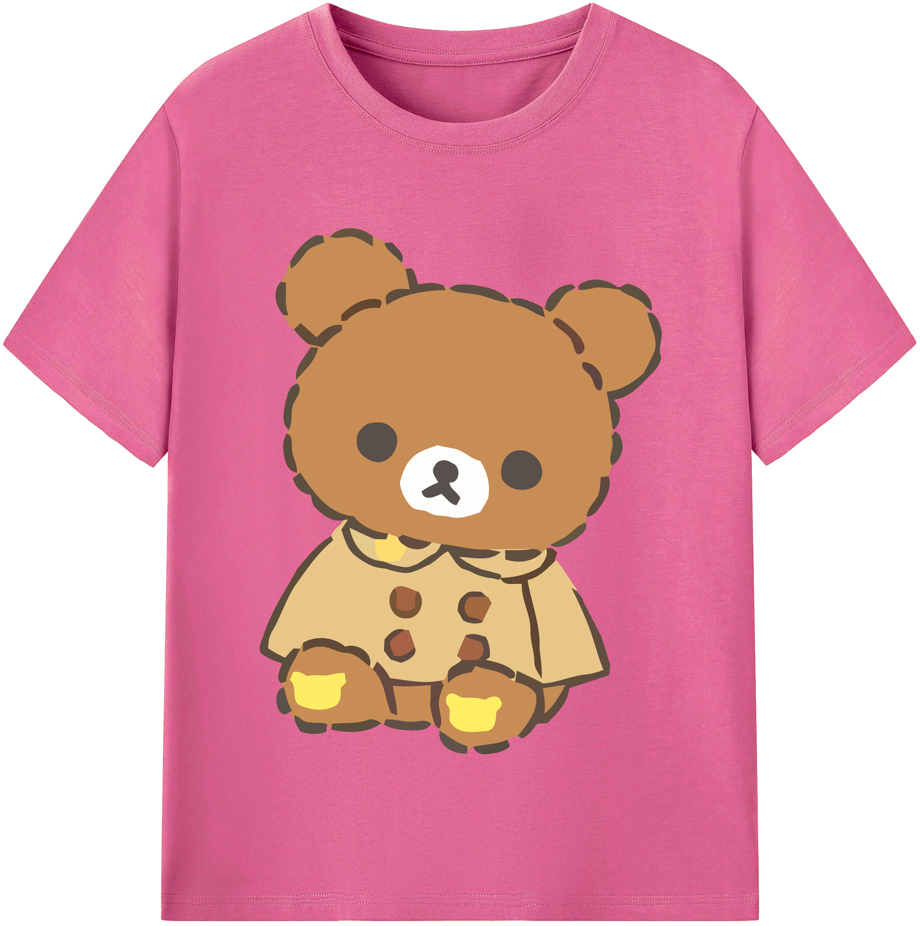（画像用） リラックマ リラックマ キイロイトリ Rilakkuma Korilakkuma Kiiroitori レディースカジュアルプリントTシャツ（綿100％）