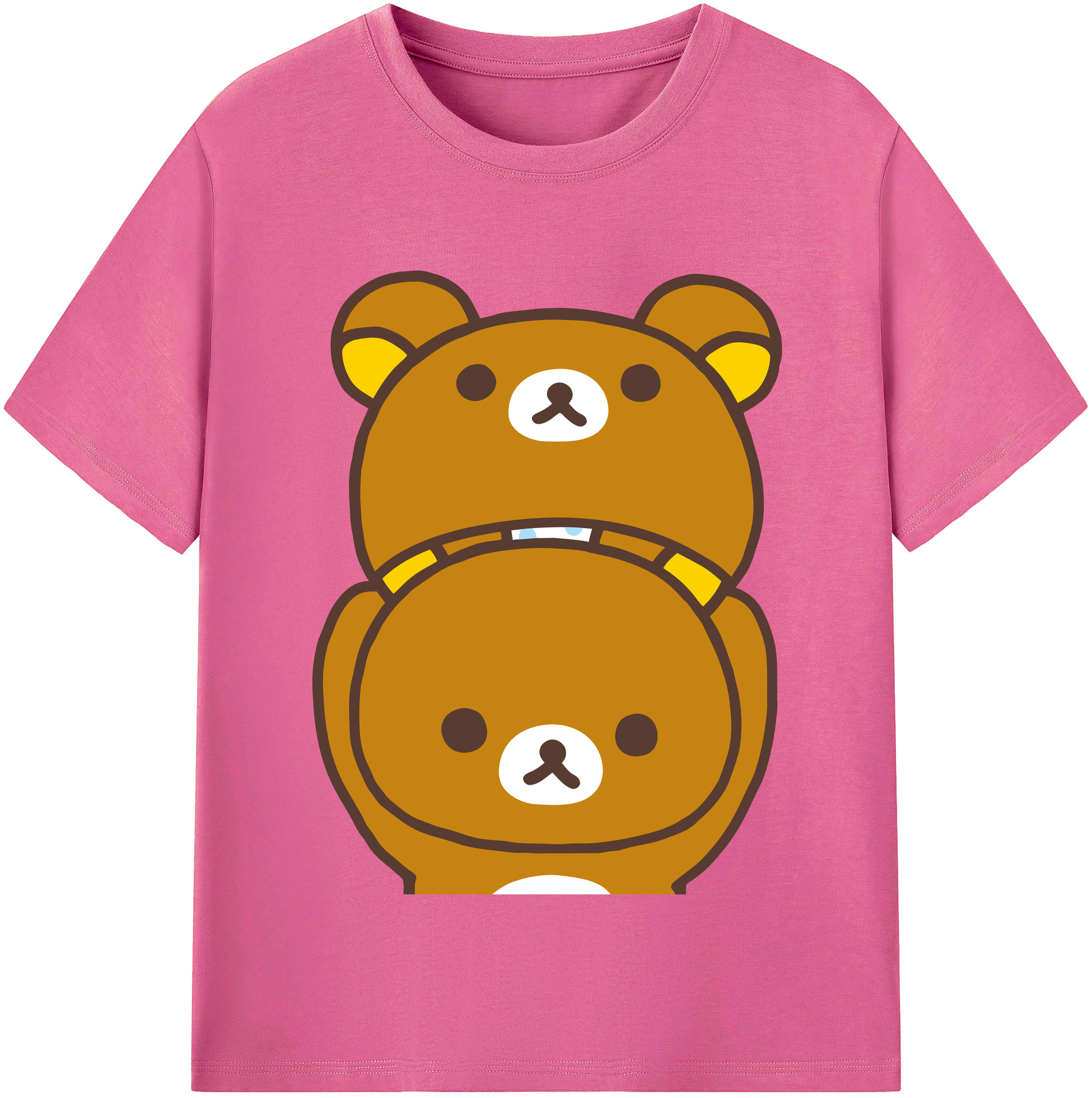 （画像用） リラックマ リラックマ キイロイトリ Rilakkuma Korilakkuma Kiiroitori レディースカジュアルプリントTシャツ（綿100％）