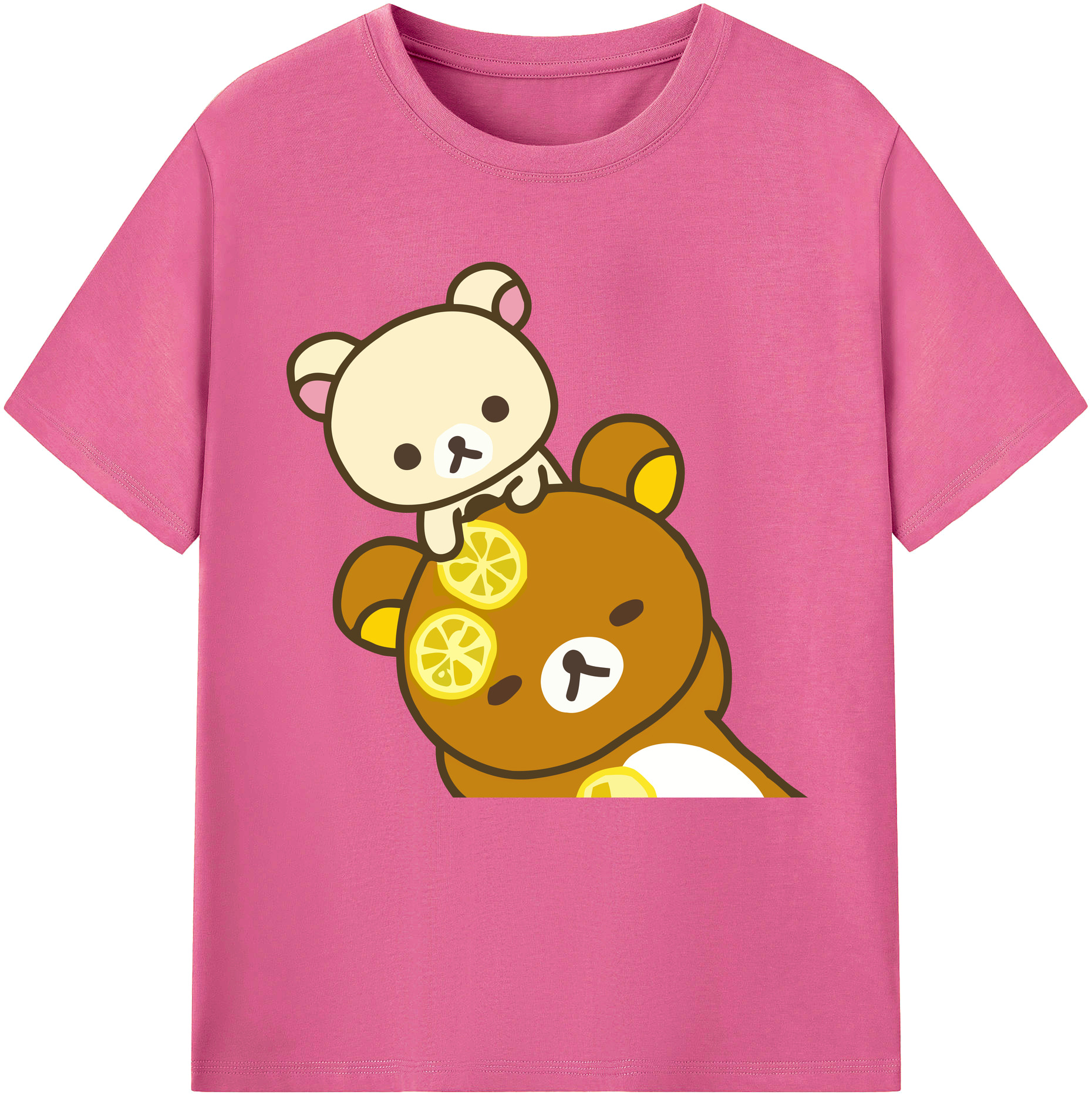 （画像用） リラックマ リラックマ キイロイトリ Rilakkuma Korilakkuma Kiiroitori レディースカジュアルプリントTシャツ（綿100％）