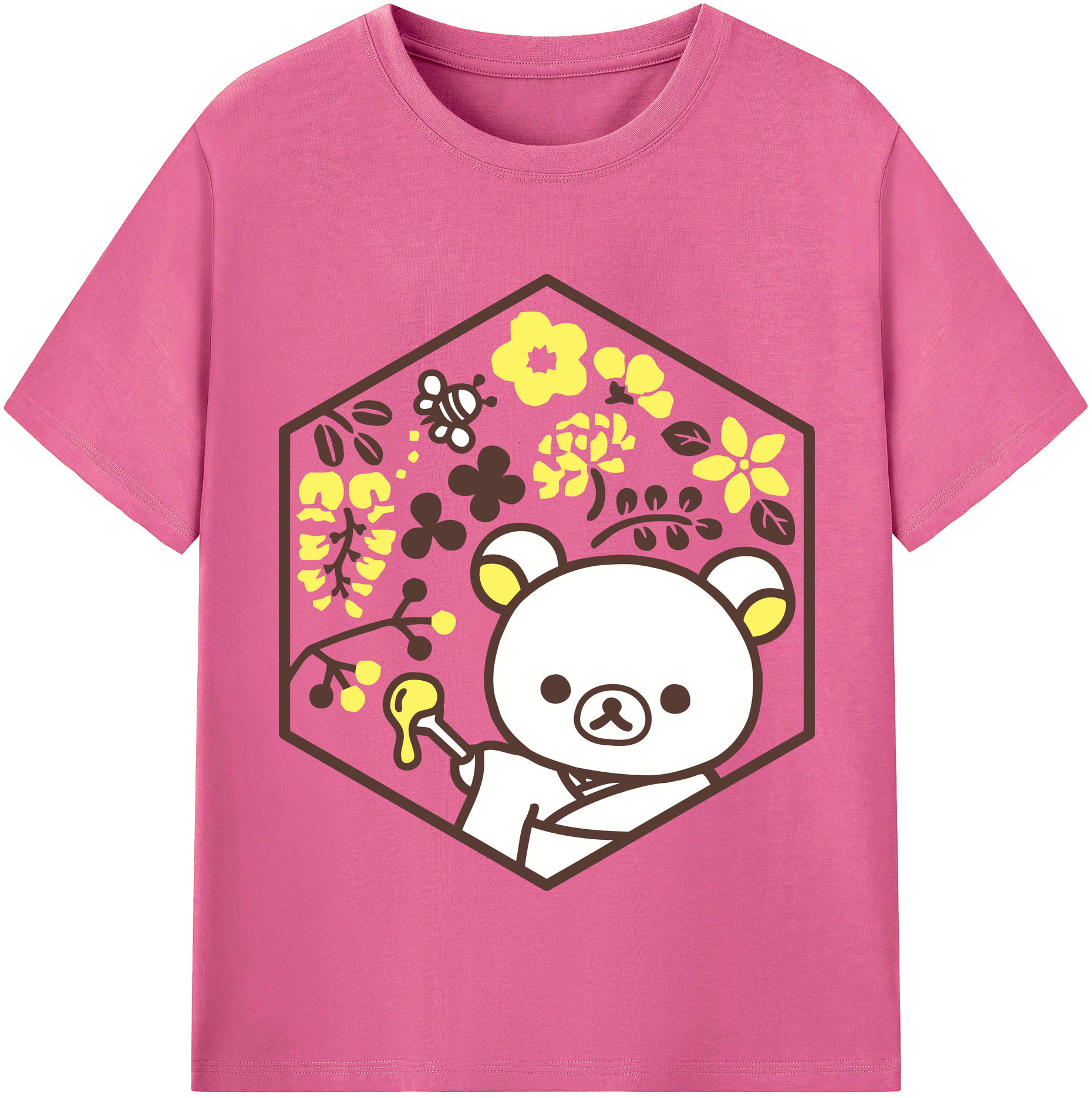 （画像用） リラックマ リラックマ キイロイトリ Rilakkuma Korilakkuma Kiiroitori レディースカジュアルプリントTシャツ（綿100％）