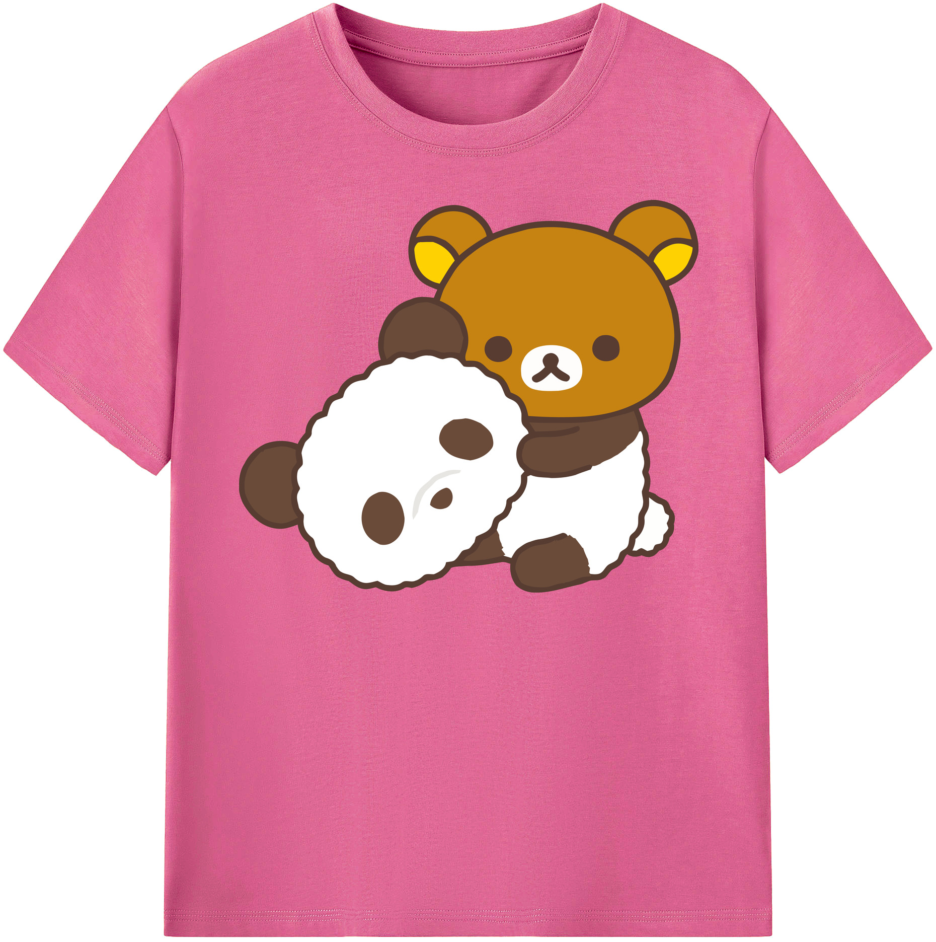 （画像用） リラックマ リラックマ キイロイトリ Rilakkuma Korilakkuma Kiiroitori レディースカジュアルプリントTシャツ（綿100％）