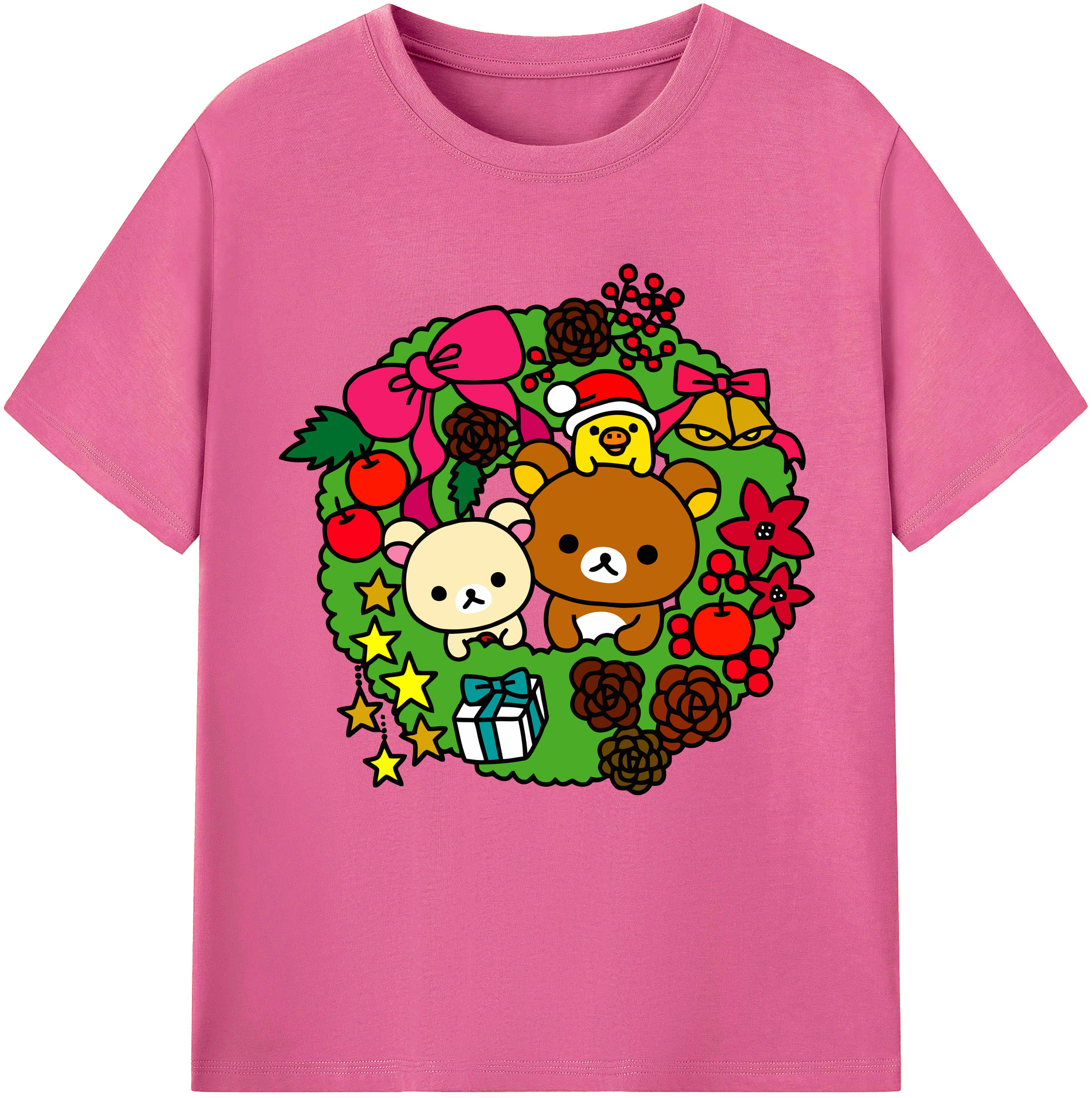 （画像用） リラックマ リラックマ キイロイトリ Rilakkuma Korilakkuma Kiiroitori レディースカジュアルプリントTシャツ（綿100％）