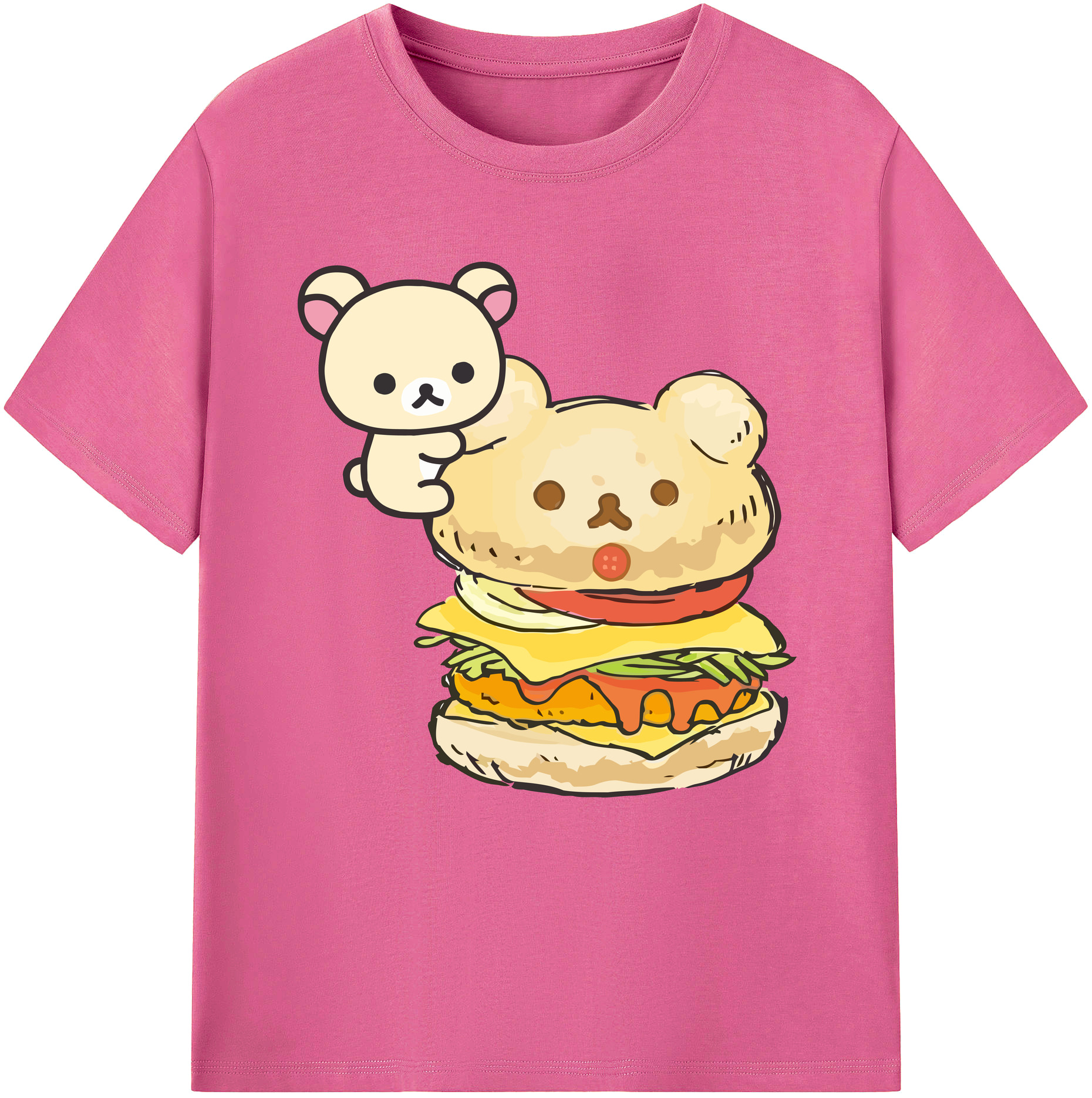 （画像用） リラックマ リラックマ キイロイトリ Rilakkuma Korilakkuma Kiiroitori レディースカジュアルプリントTシャツ（綿100％）