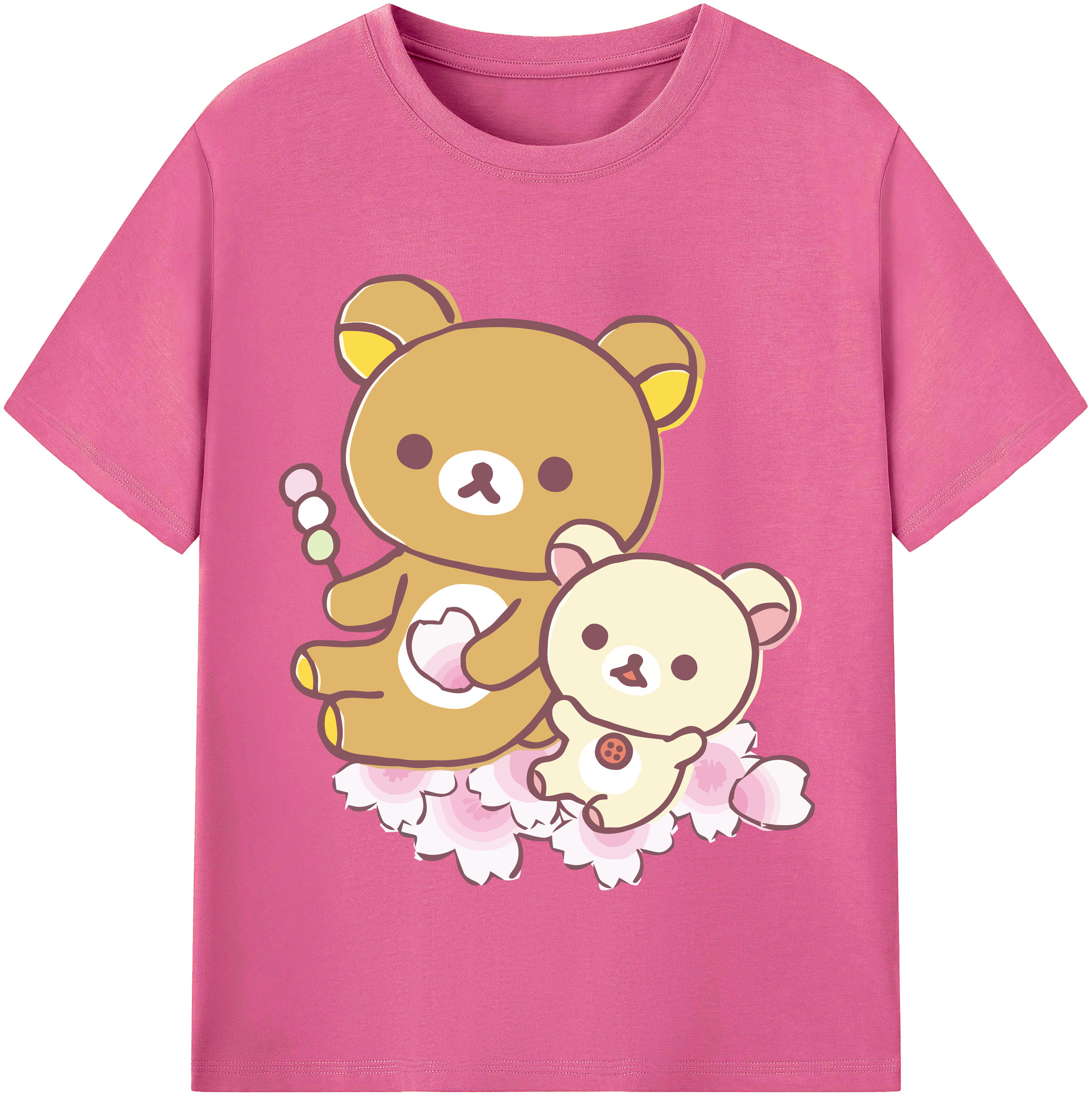 （画像用） リラックマ リラックマ キイロイトリ Rilakkuma Korilakkuma Kiiroitori レディースカジュアルプリントTシャツ（綿100％）