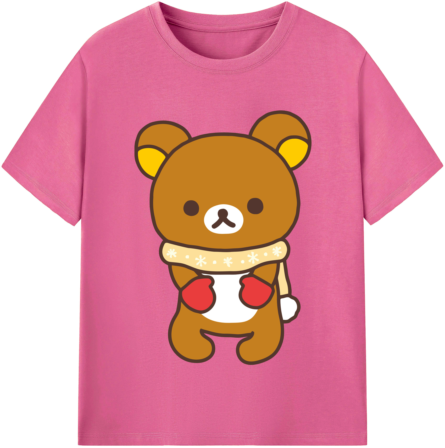 （画像用） リラックマ リラックマ キイロイトリ Rilakkuma Korilakkuma Kiiroitori レディースカジュアルプリントTシャツ（綿100％）