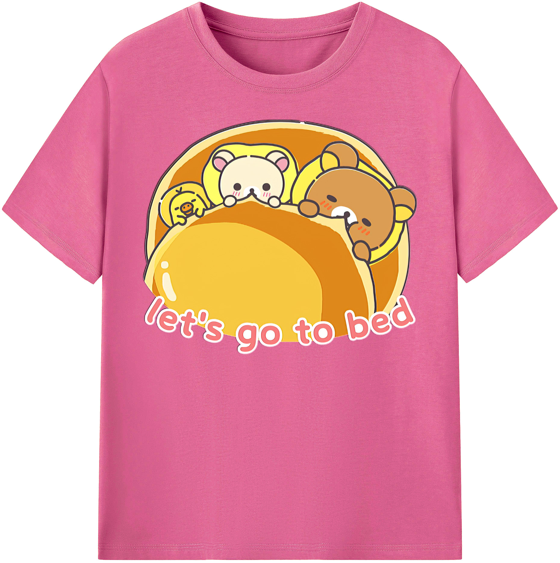 （画像用） リラックマ リラックマ キイロイトリ Rilakkuma Korilakkuma Kiiroitori レディースカジュアルプリントTシャツ（綿100％）